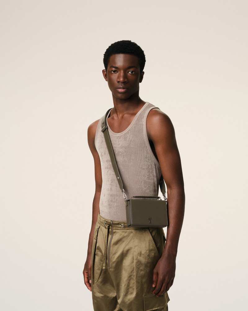 GREEN LEATHER AMI DE COEUR LUNCH BOX BAG 6