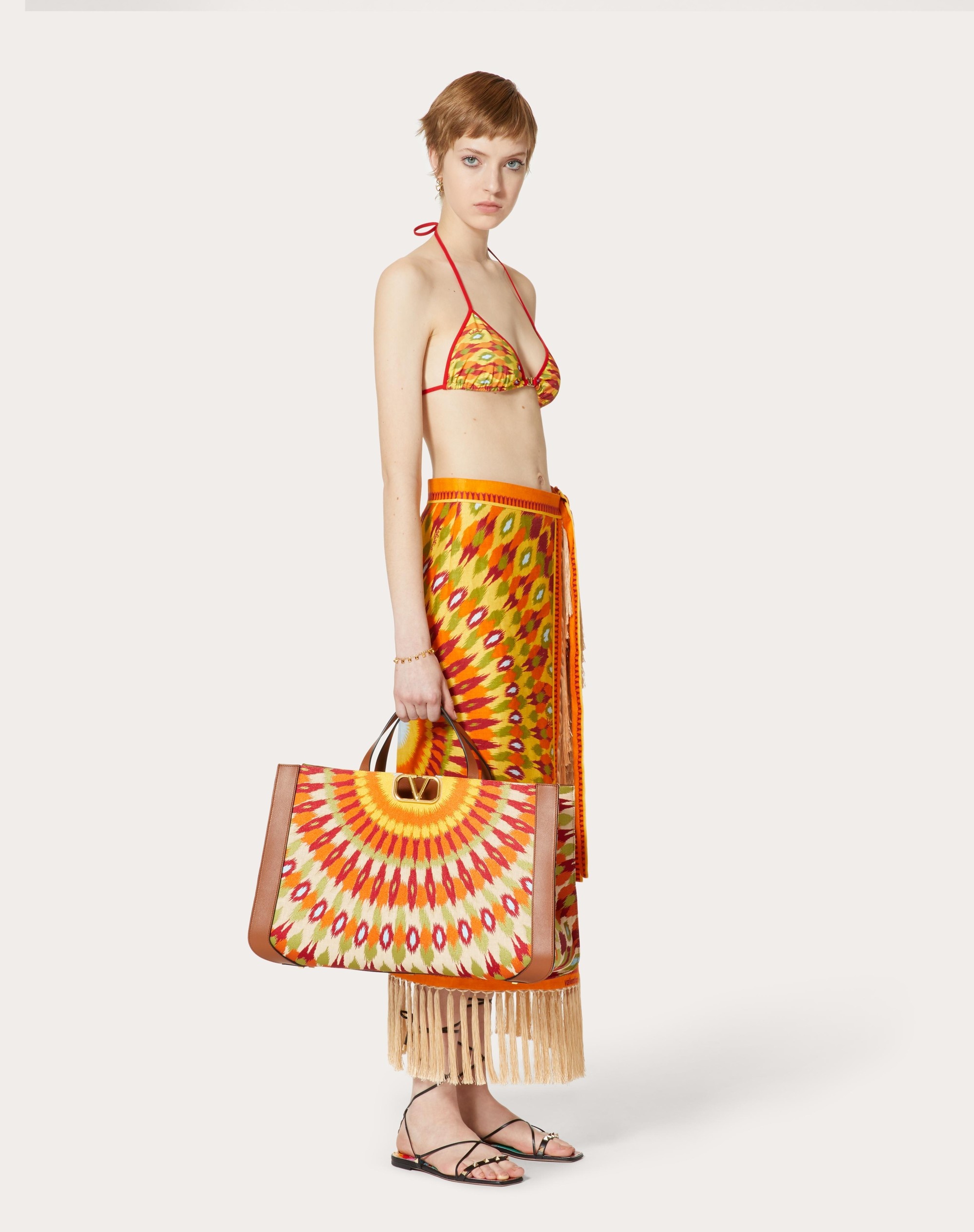 ROUND RAIN PRINT LINEN SKIRT - 2