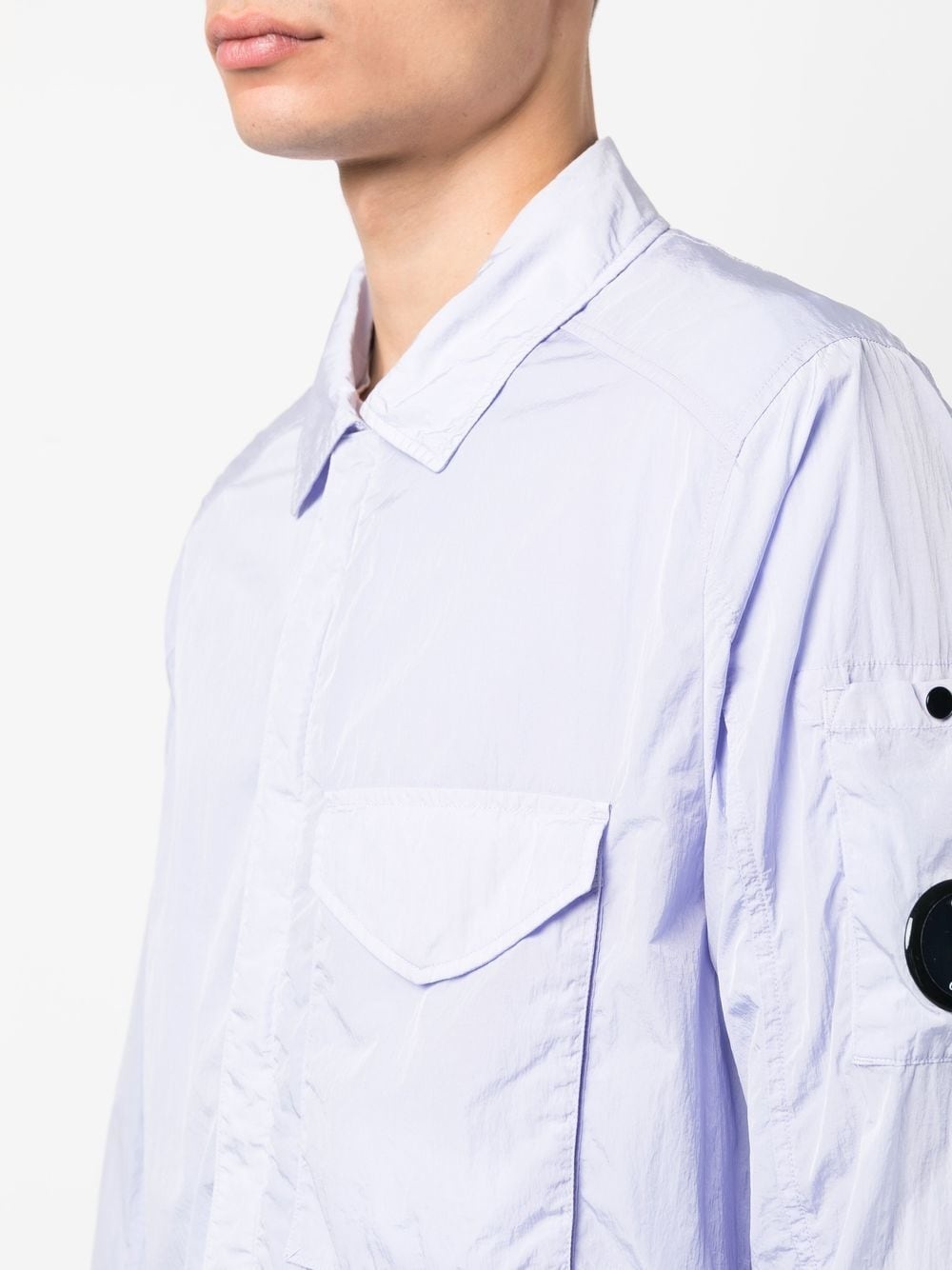 Lens-detail lightweight shirt jacket - 5