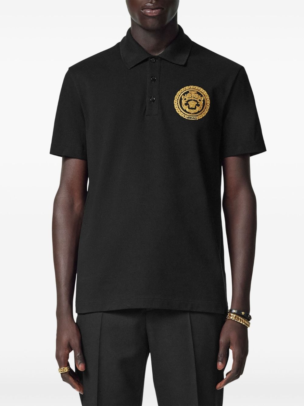 Medusa-print polo shirt - 3