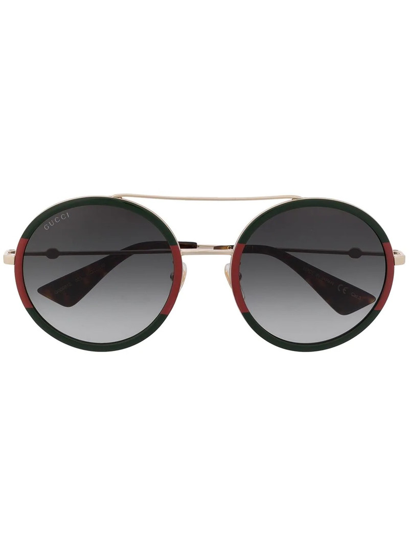 double-bridge round-frame sunglasses 1