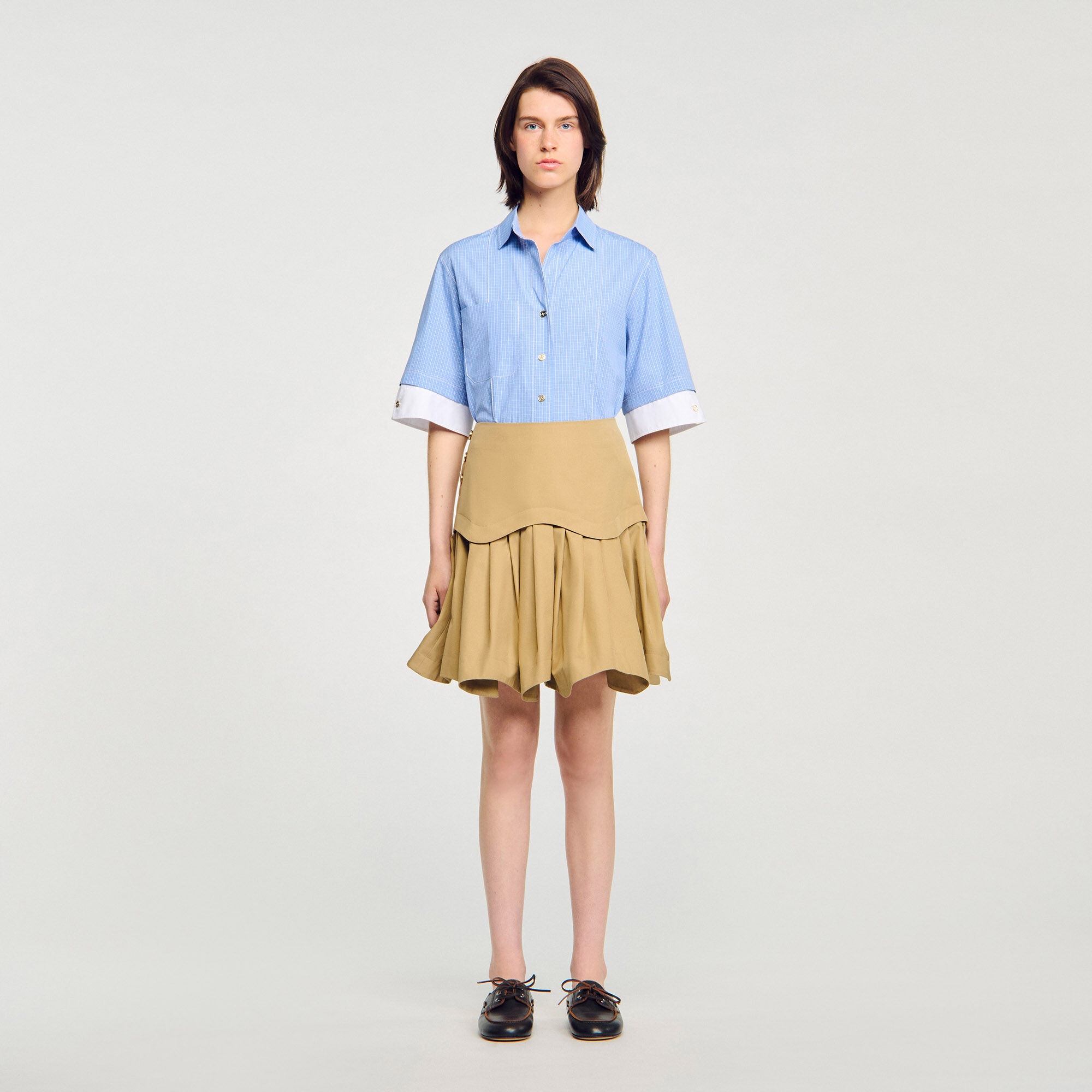 MINI FLARED PLEATED SKIRT - 2