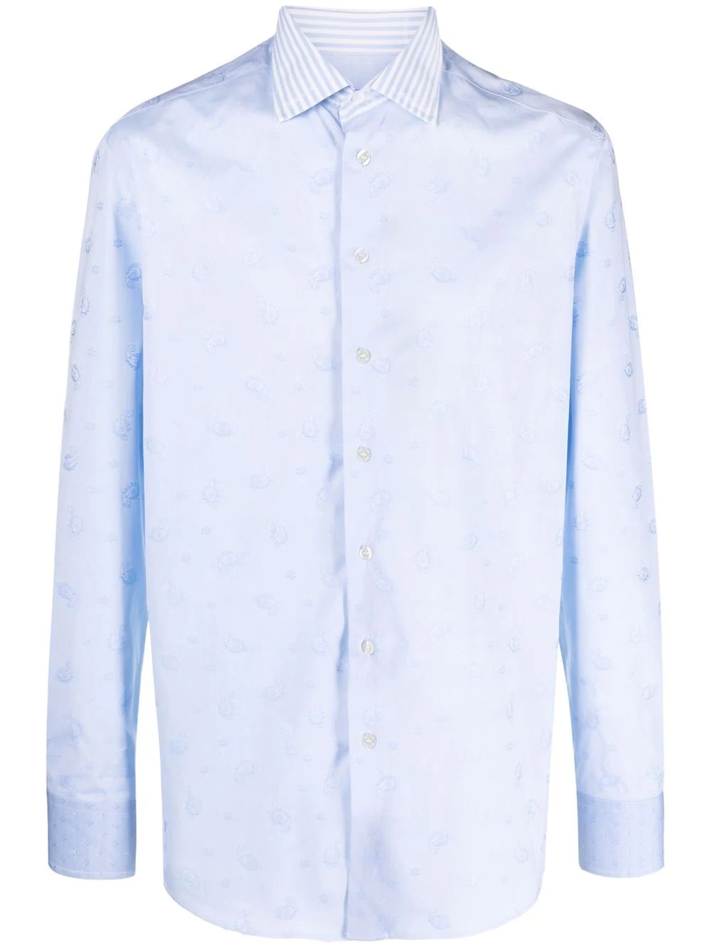 contrast-collar cotton shirt - 1