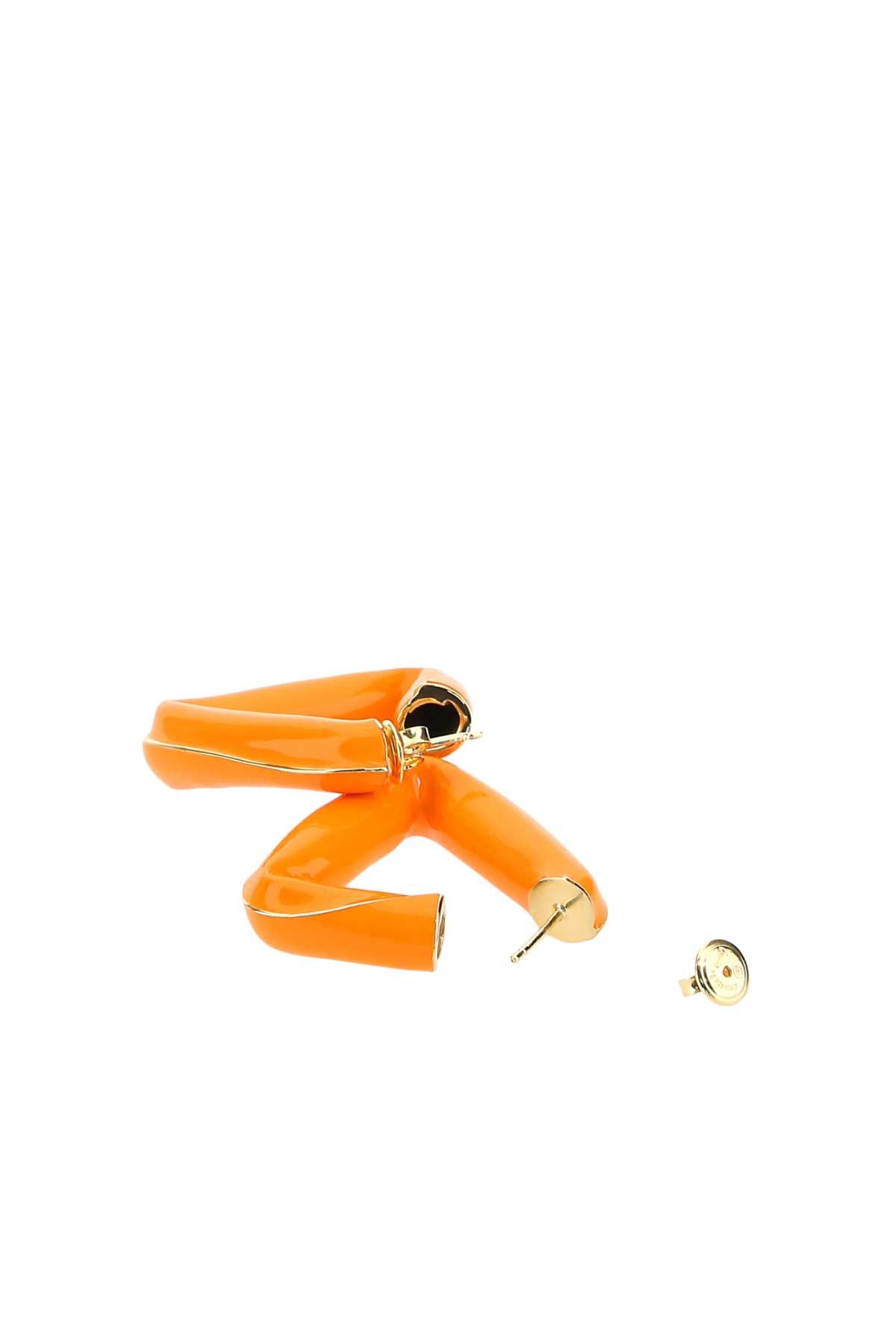 Bottega Veneta Women Orange 925 Silver Fold Earrings - 3