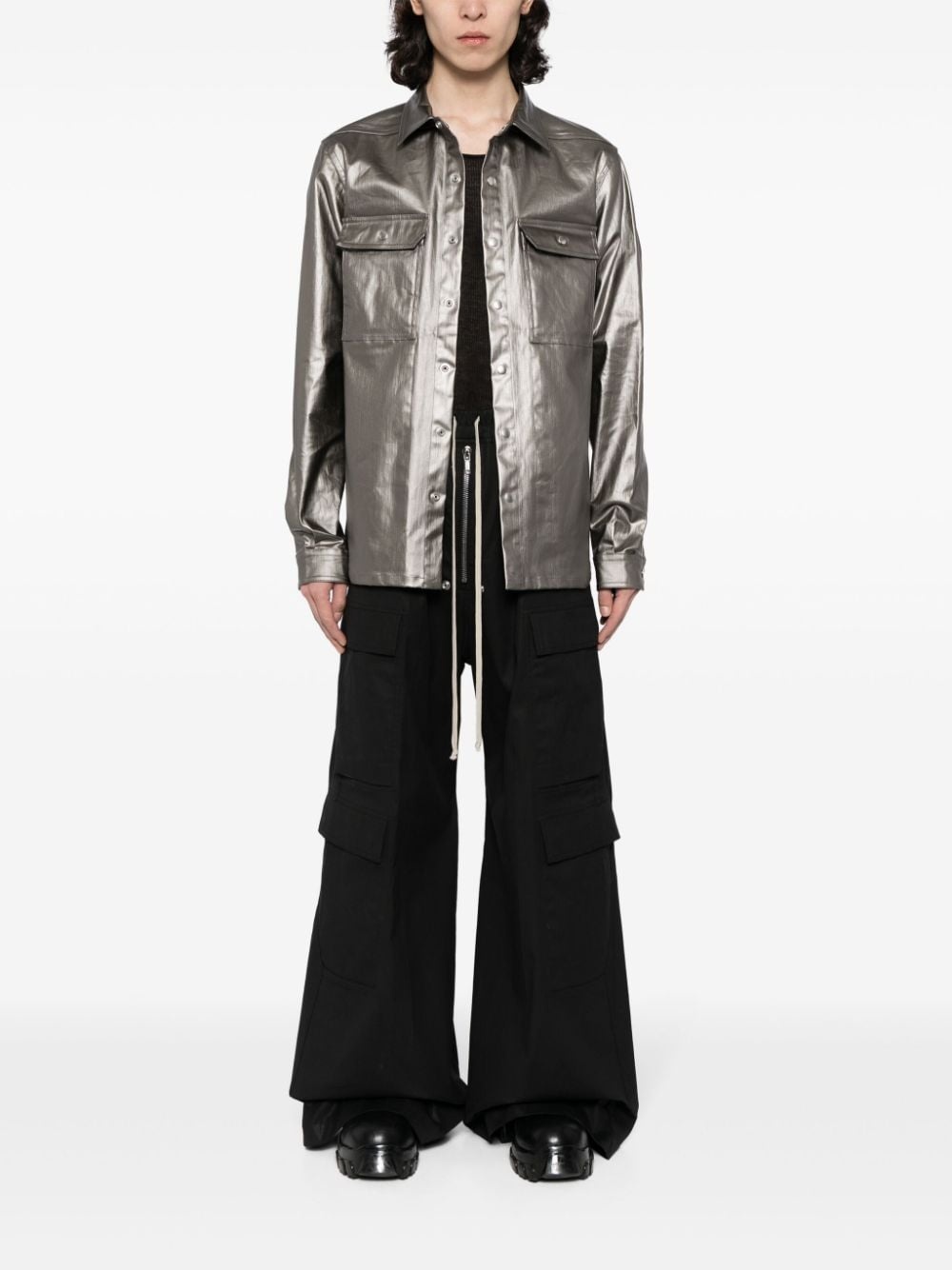 metallic denim jacket - 2