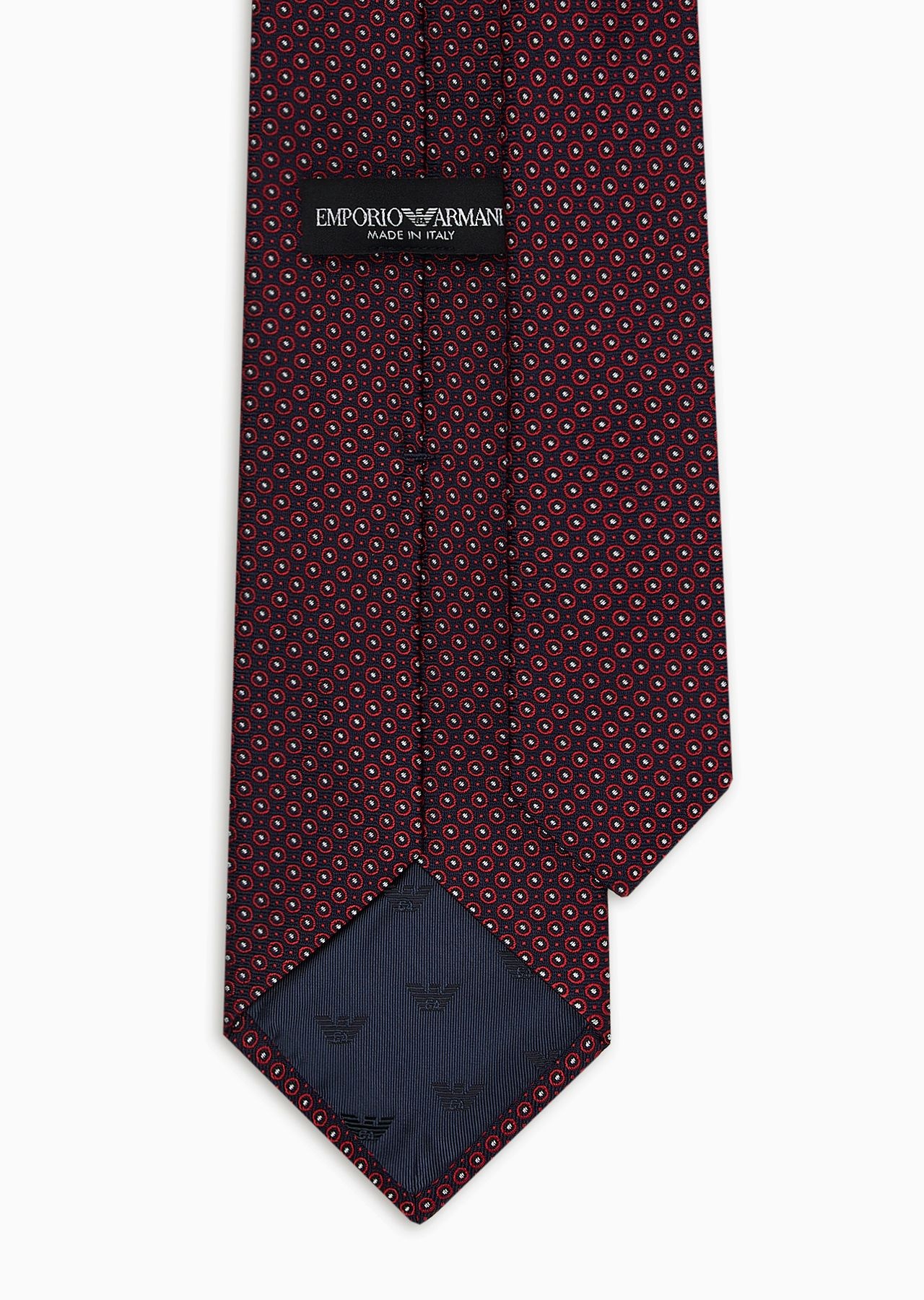 Pure silk tie with jacquard op-art motif - 3