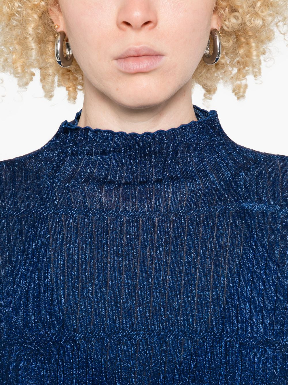 turtleneck ribbed sweater - 5