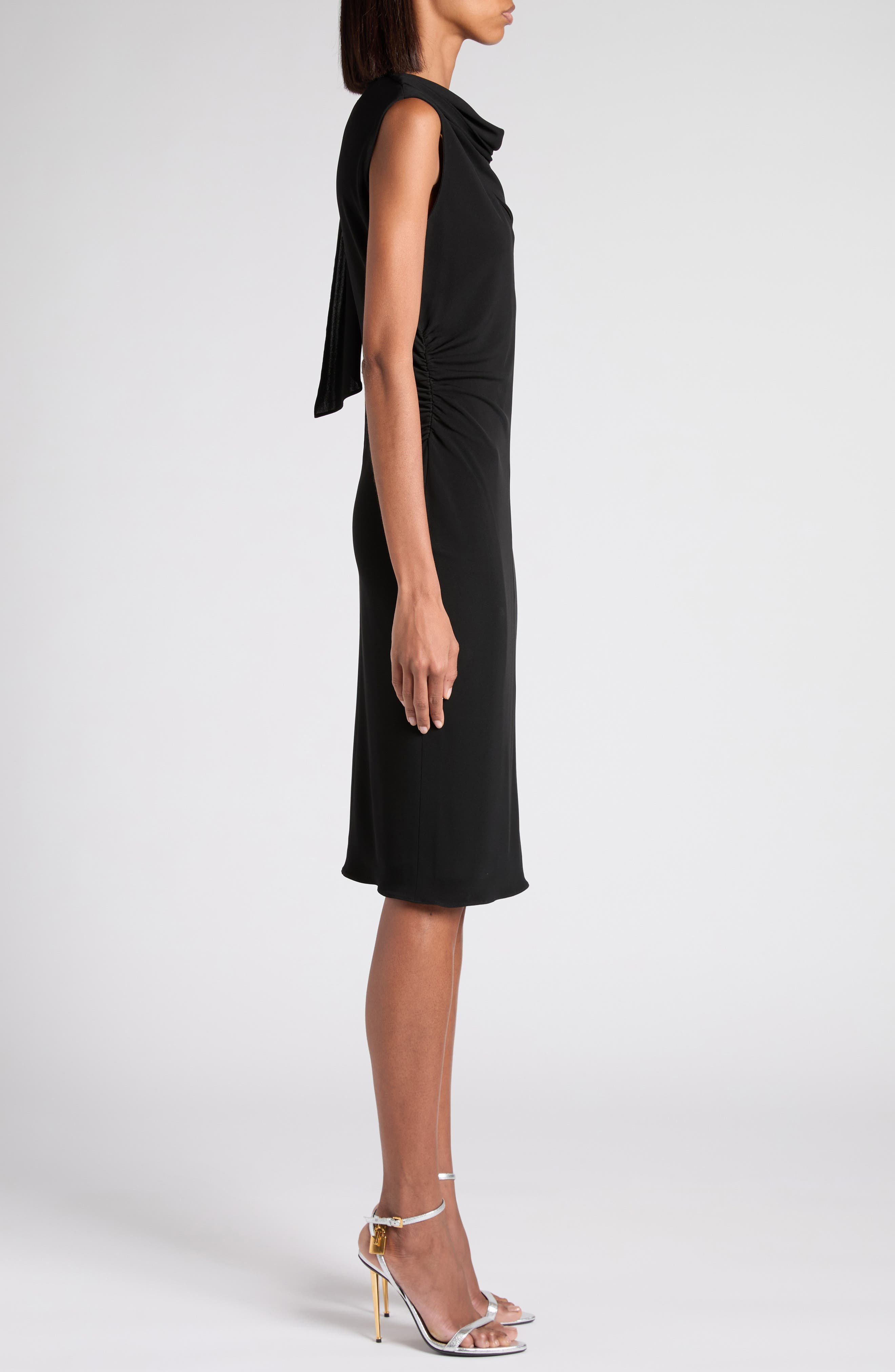 TOM FORD Cutout Shoulder Crepe Jersey Cocktail Dress in Lb999 Black at Nordstrom - 3