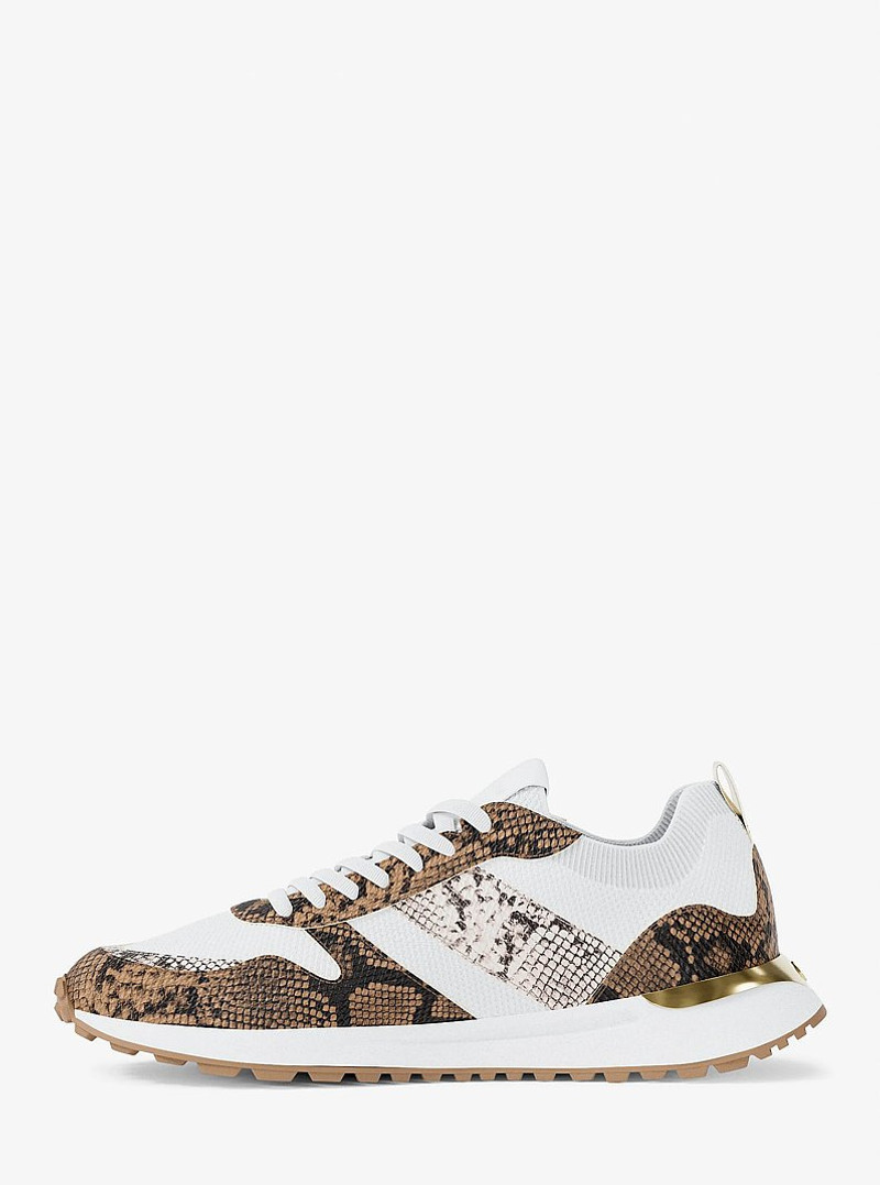 Jesse Stretch Knit and Snake Embossed Trainer 3