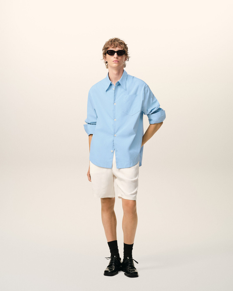 AMI Paris BLUE COTTON SHARP COLLAR AMI DE COEUR WIDE SHIRT outlook