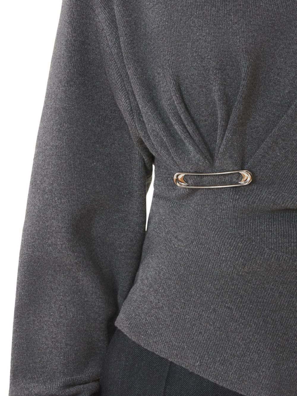 safety-pin-detail asymmetric sweater - 5