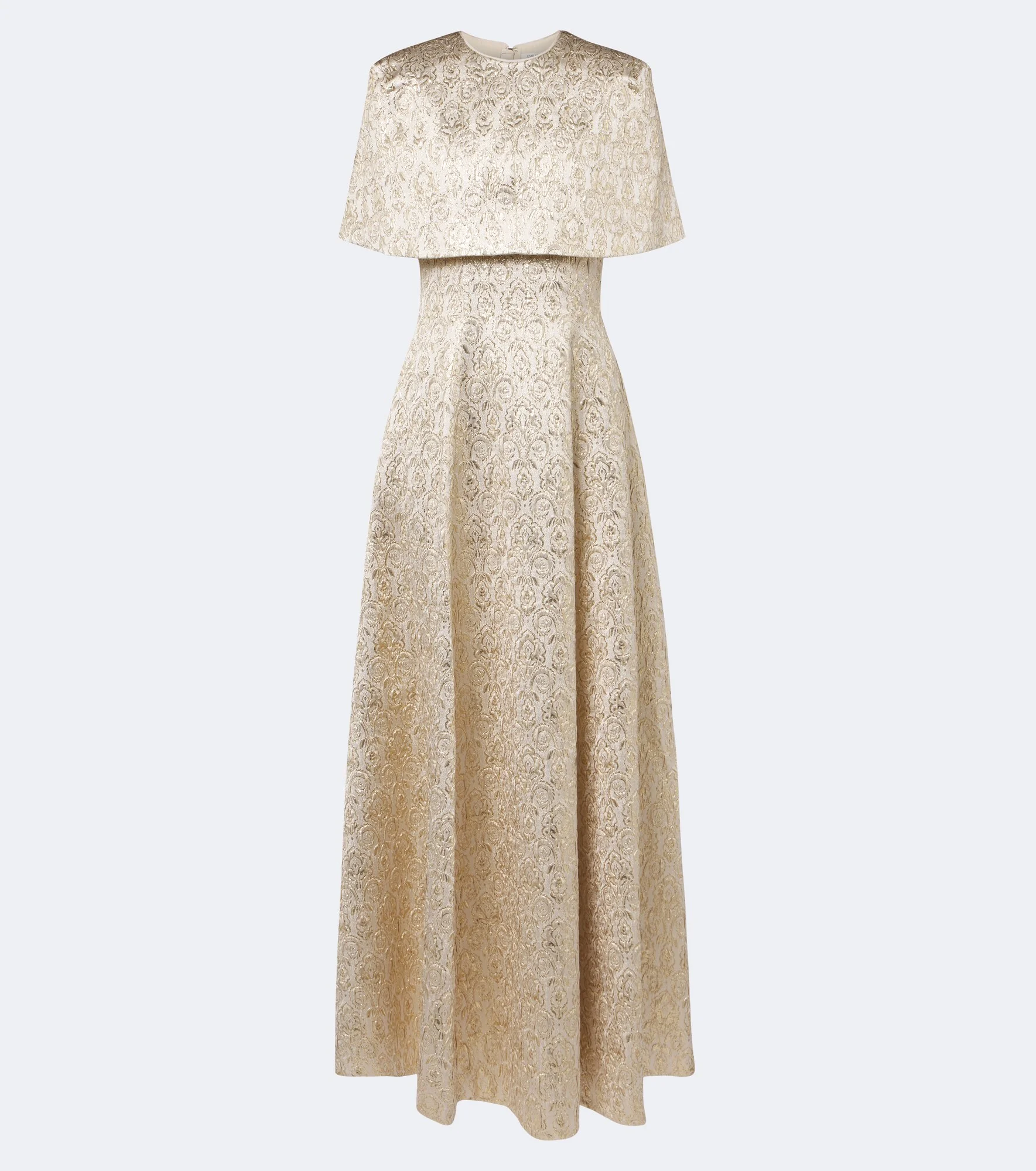 Lucretia caped floral jacquard gown - 1