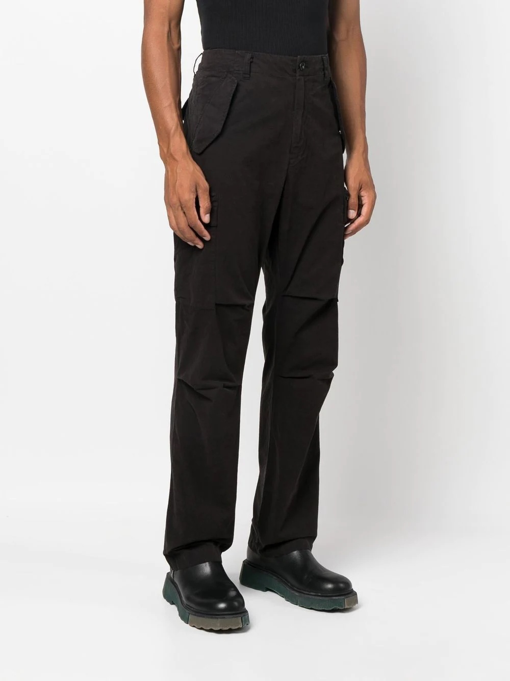 multi-pocket cotton straight-leg trousers - 3