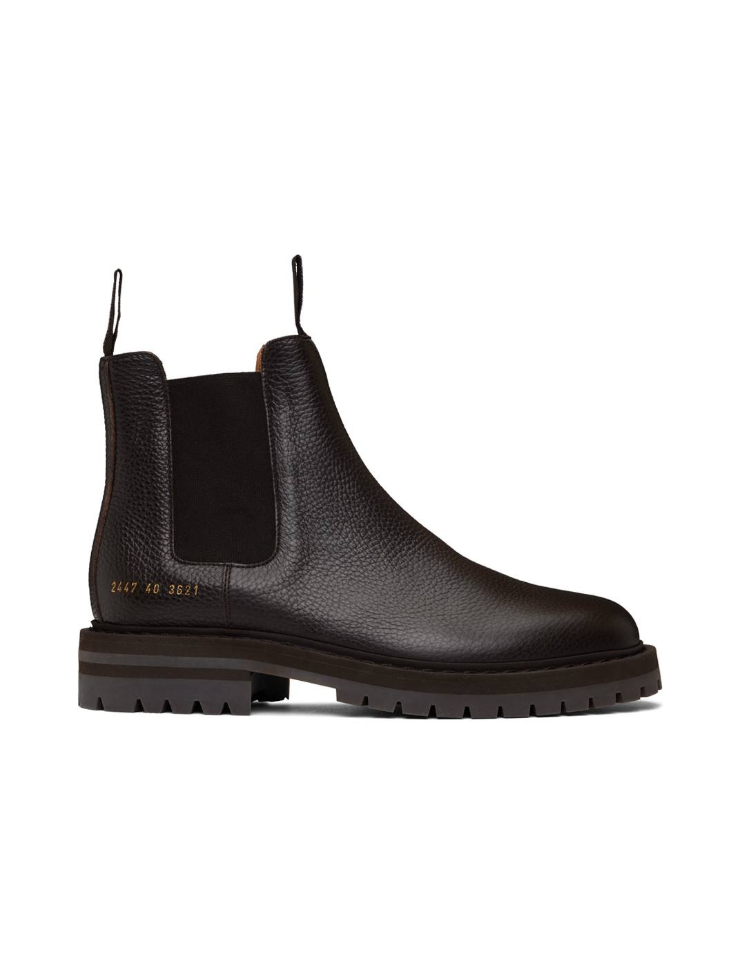 Brown Leather Chelsea Boots - 1