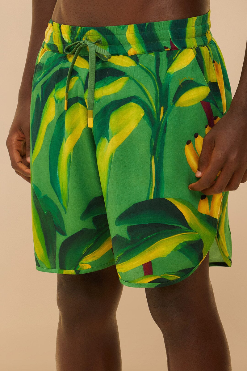 FARM RIO Green Banana Aquarela Lenzing™ Ecovero™ Viscose Shorts outlook