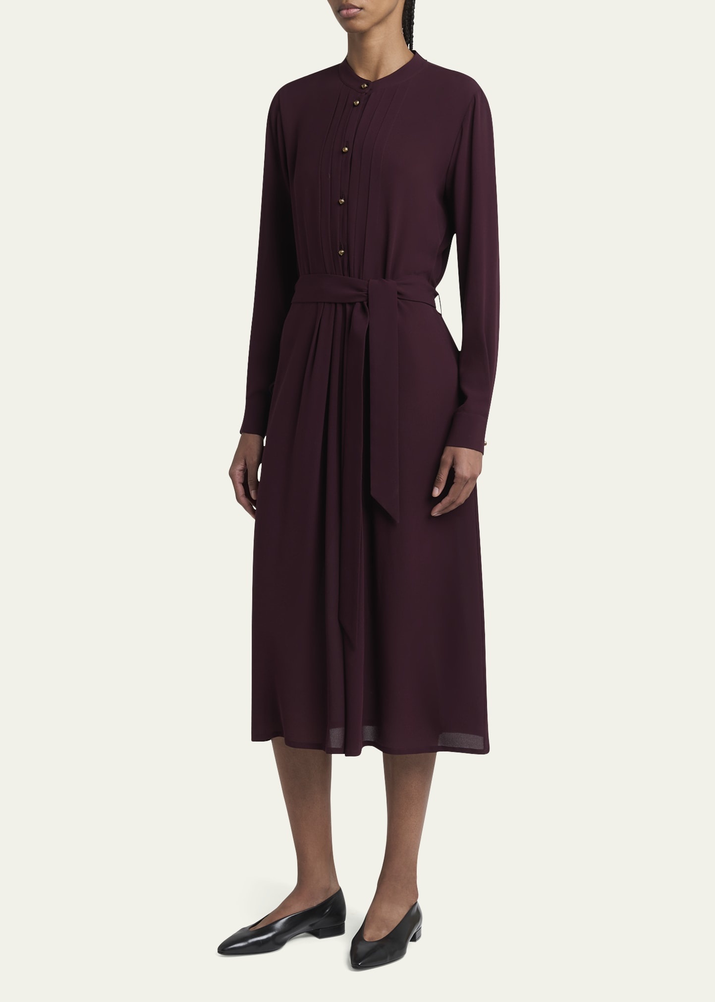 Hattie Sable Silk Crepe Shirtdress - 4