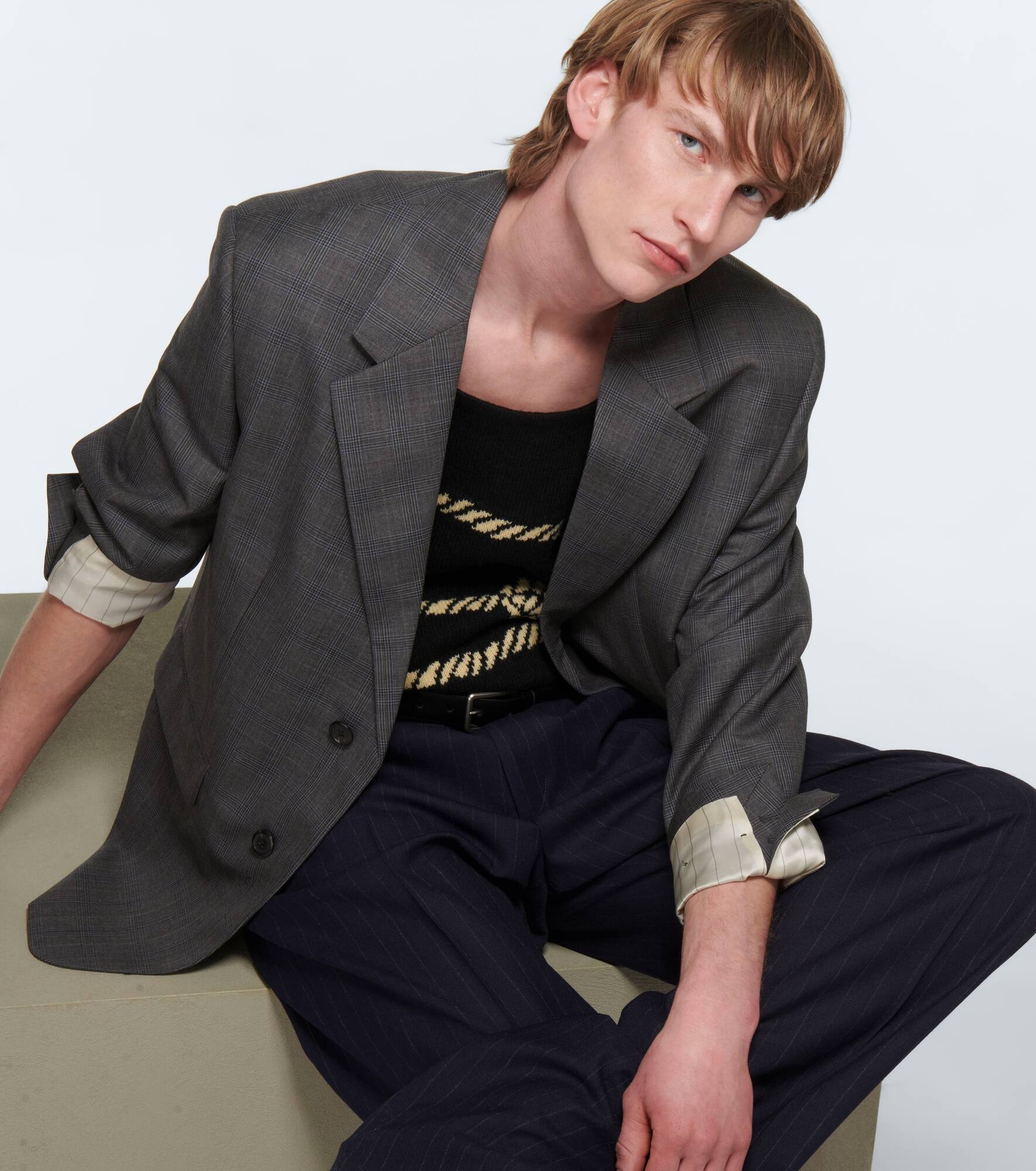 Pinstriped wool pants - 7