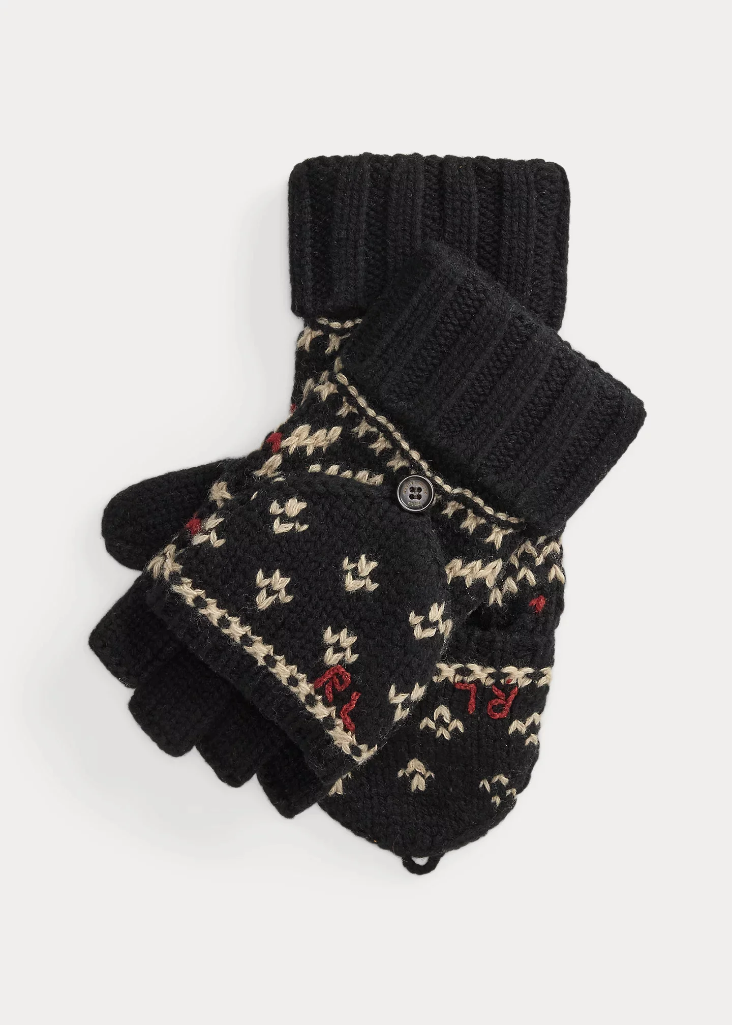 Patterned Wool-Blend Convertible Gloves - 1