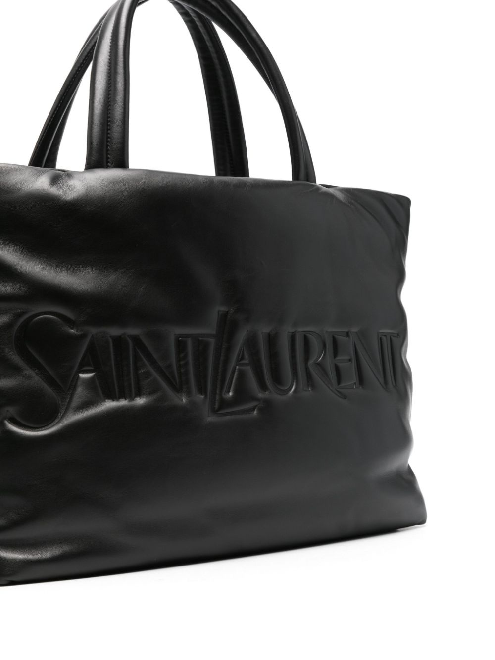 logo-debossed leather tote bag - 4
