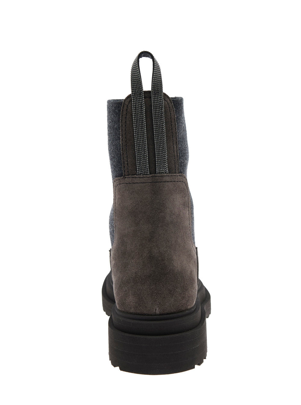 Brunello Cucinelli Women Brown Ankle Boots With Pull-Tab With Monil At The Heel In Suede Woman - 4