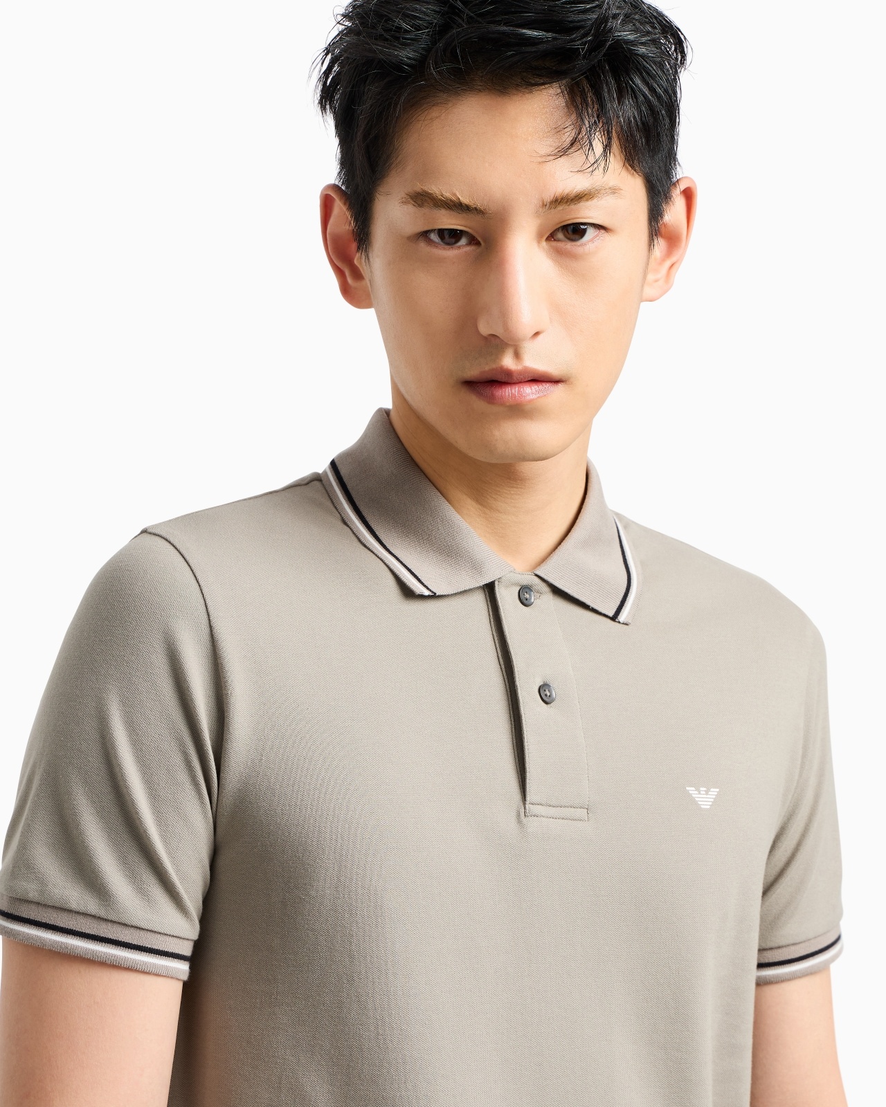 SLIM-FIT STRETCH PIQUÉ POLO SHIRT WITH MICRO EAGLE - 5
