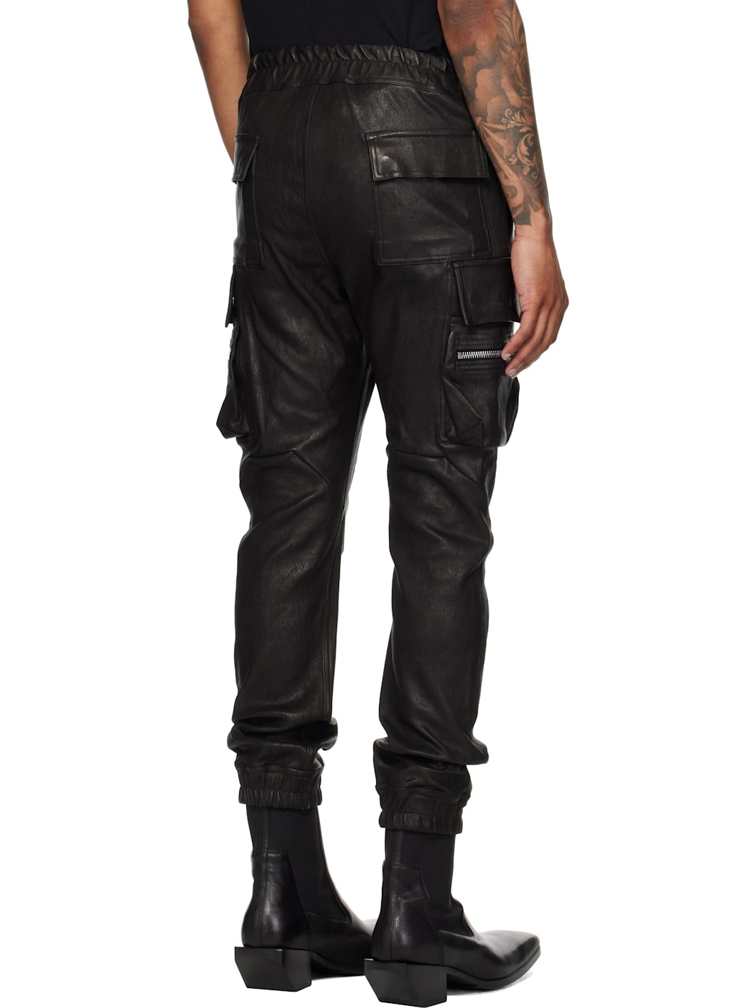 Black Concordians Mastodon Leather Cargo Pants - 3