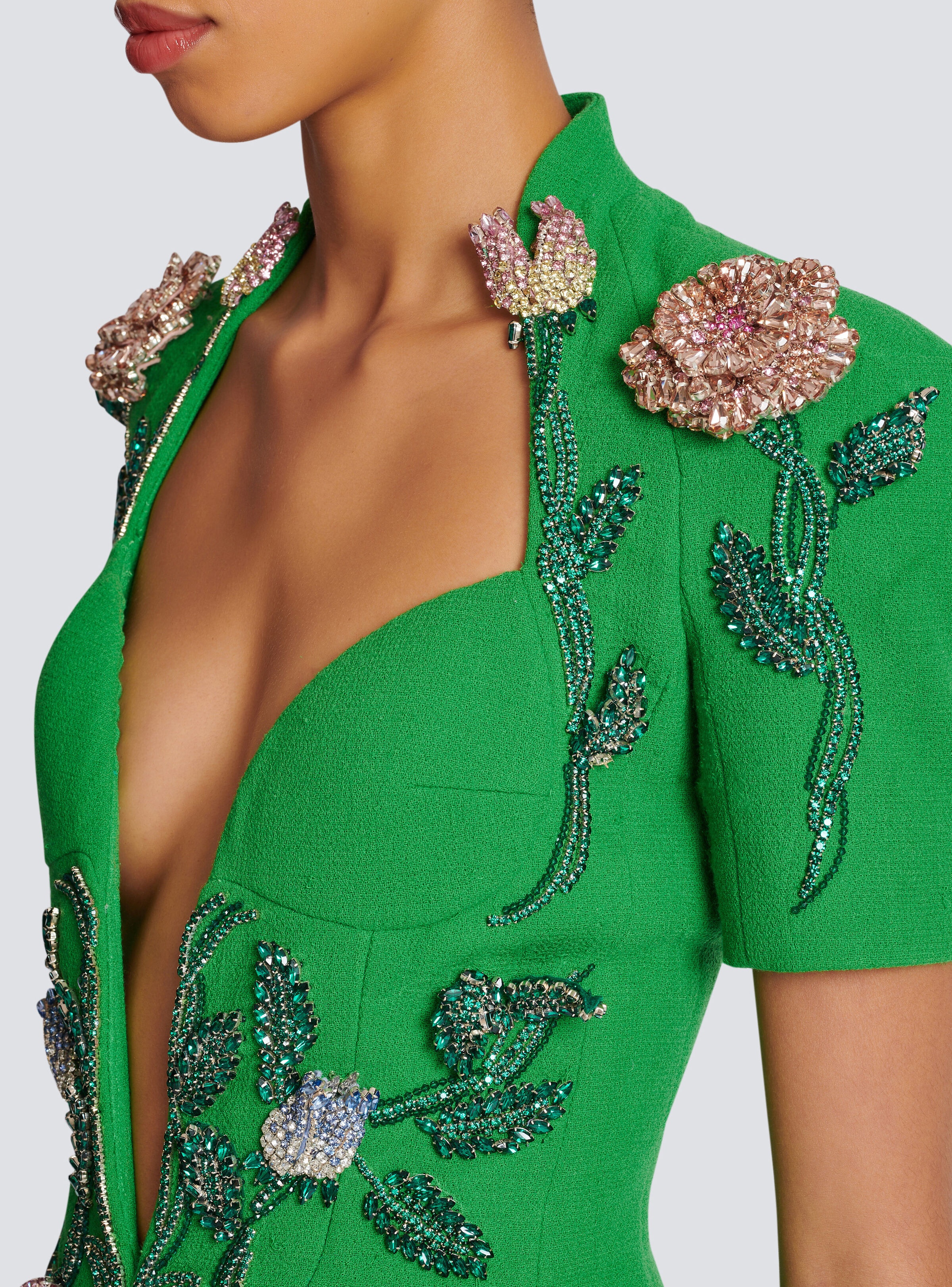 Flower-embroidered playsuit - 8