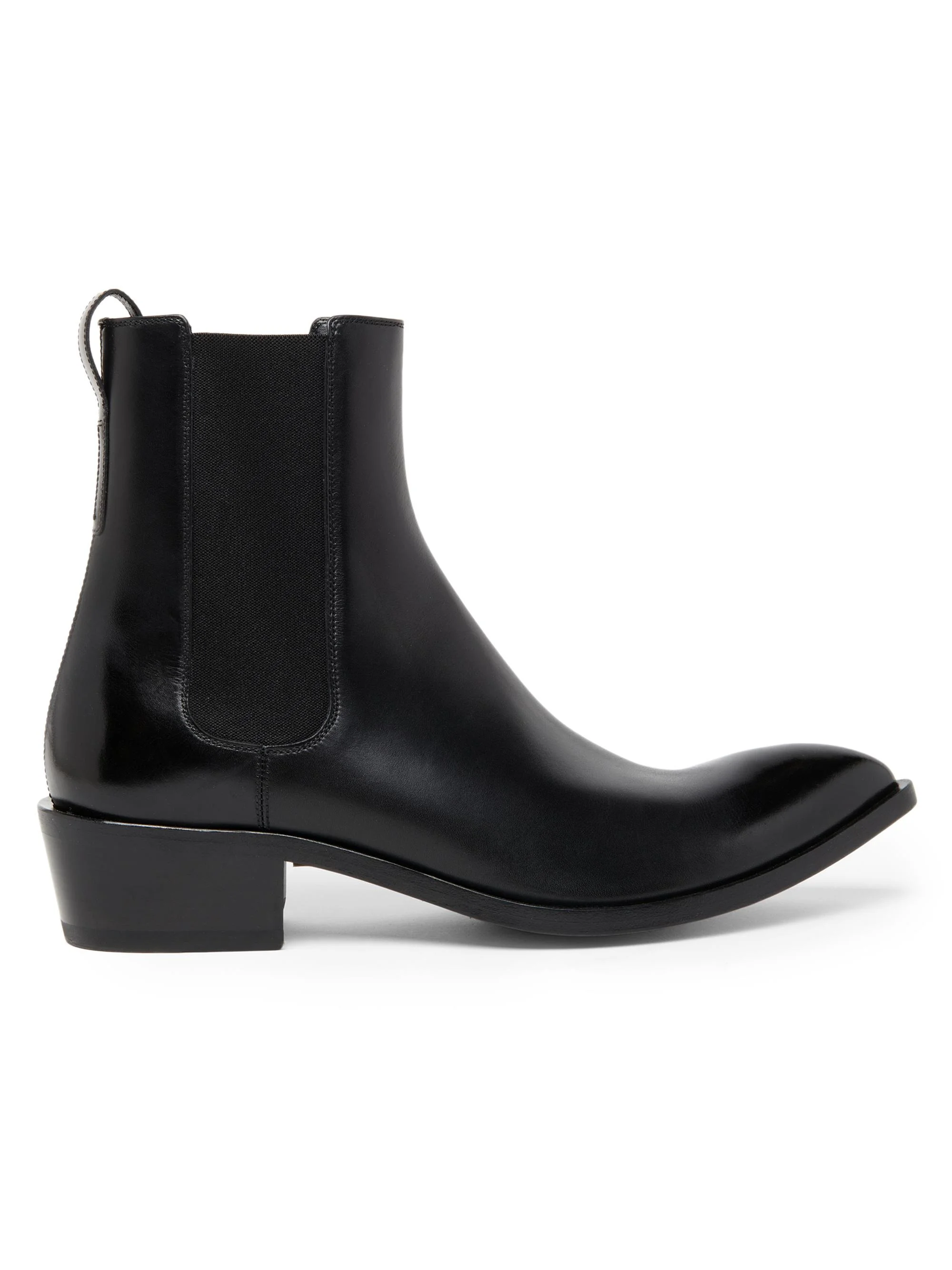 Men's Burnished Leather Chelsea Boots - Black - 1