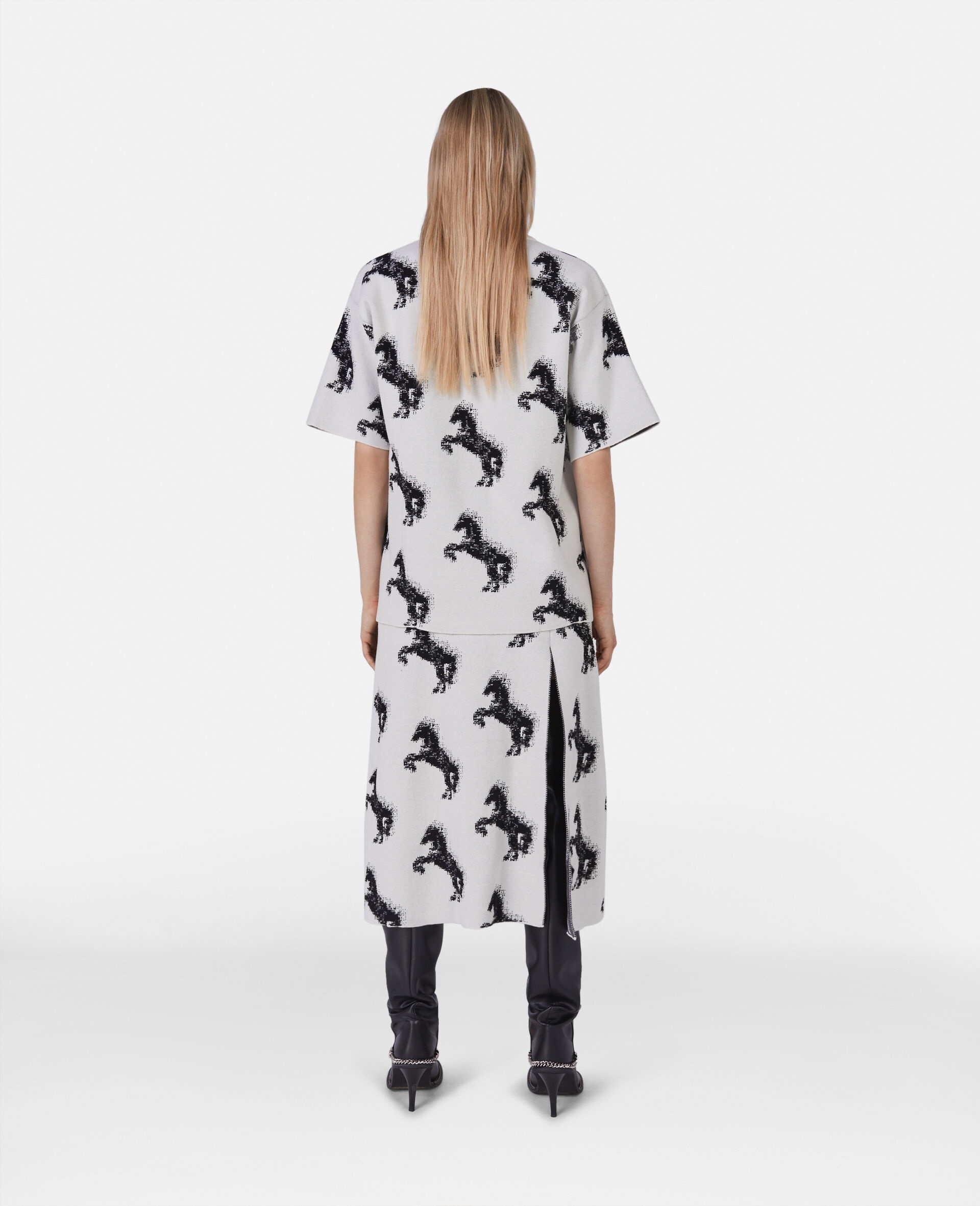 Pixel Horse Jacquard Skirt - 2