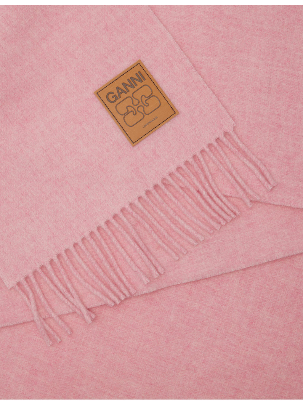 Logo-Patch Fringed Double Wool Scarf - 3