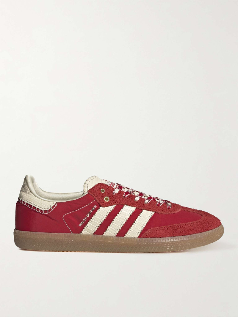 Samba Suede and Croc-Effect Leather-Trimmed Nylon Sneakers - 1