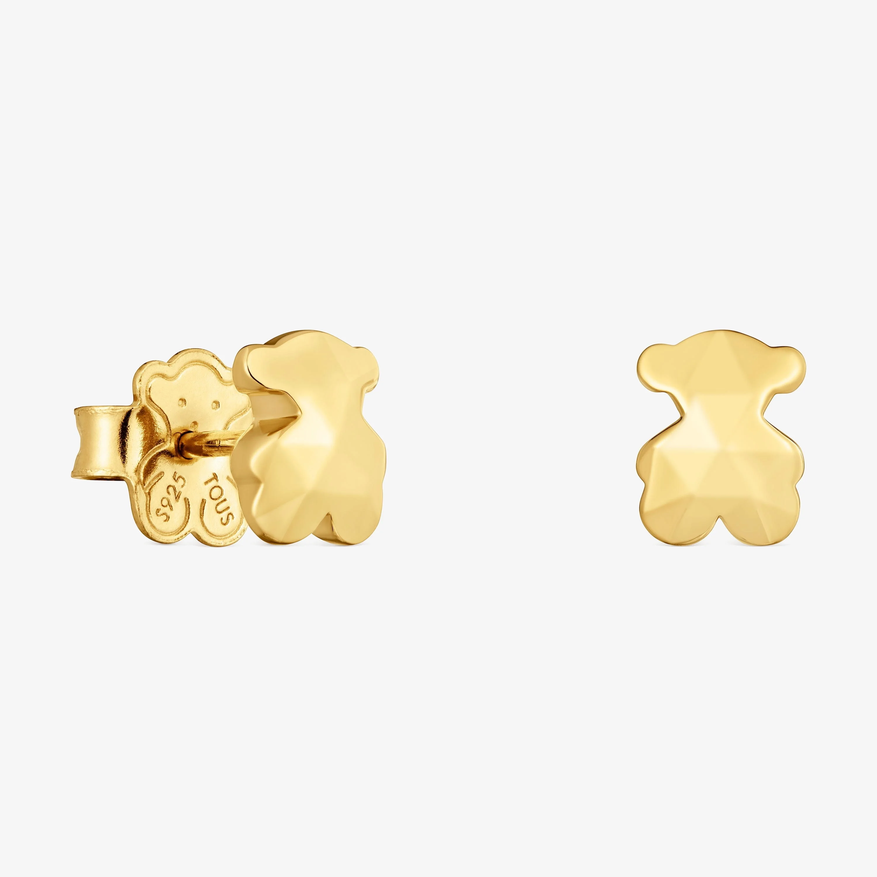 Earrings with bear and 18K gold vermeil Icon Metal - 1