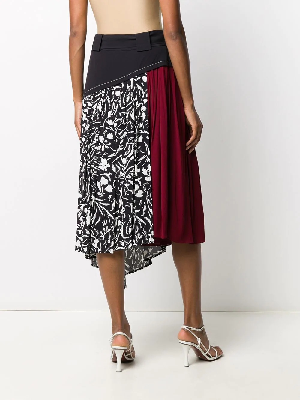 floral print asymmetric skirt - 4