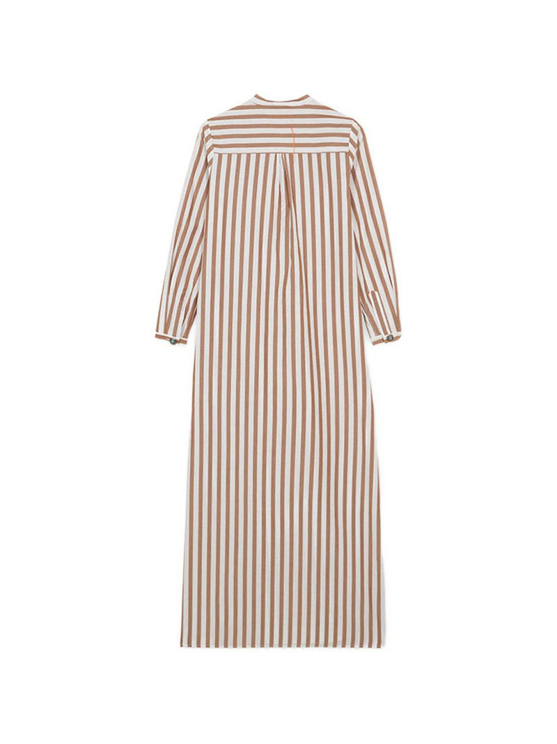FORTELA Valery striped mandarin-collar MAXI dress outlook