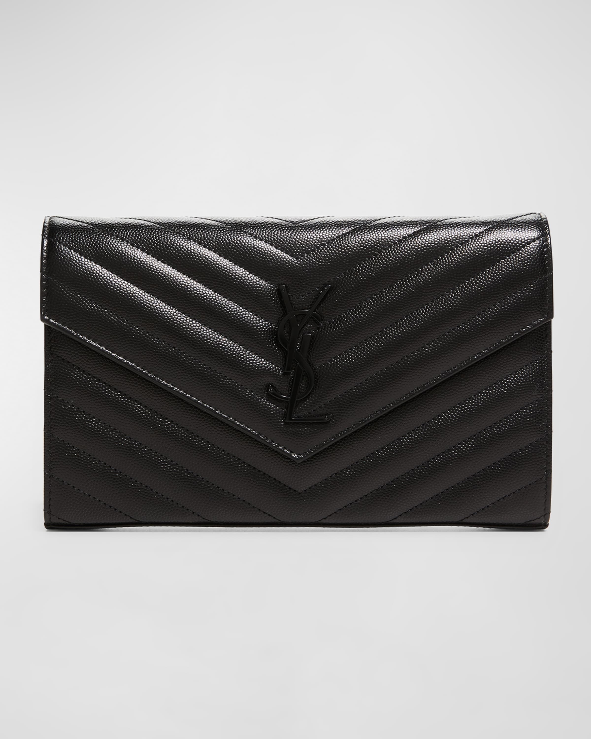 Monogramme Grain de Poudre Leather Wallet-on-Chain, Black Hardware - 1