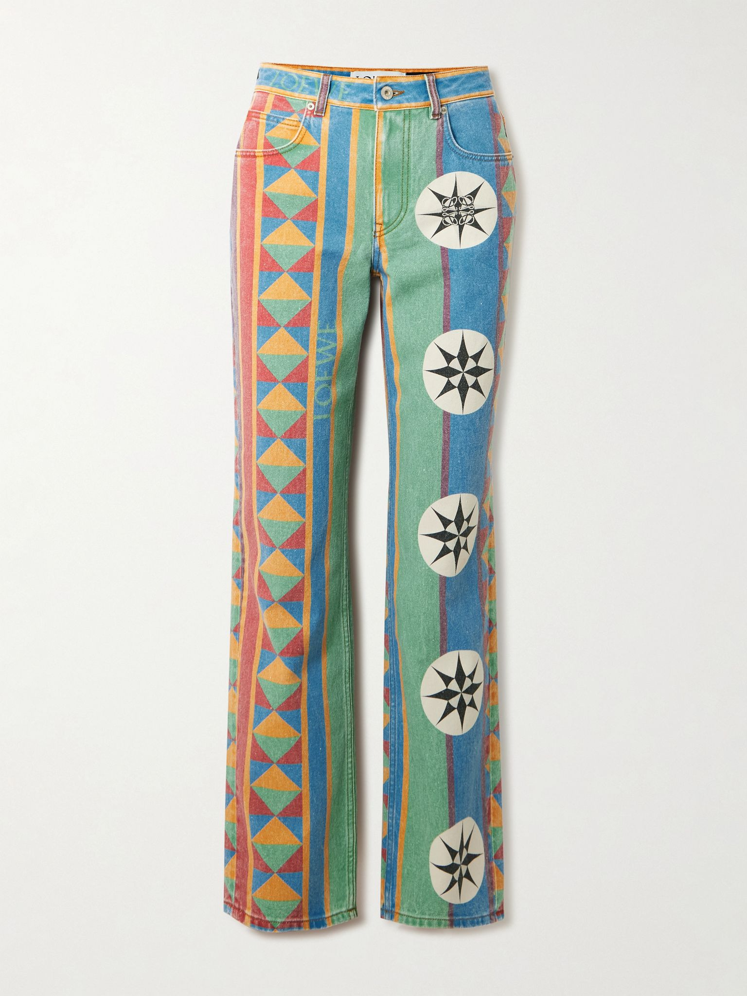 + Paula's Ibiza printed mid-rise straight-leg jeans Green - 1