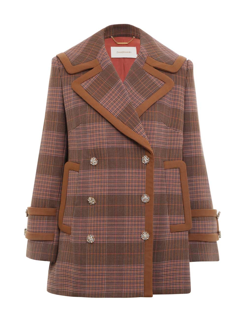 KALEIDOSCOPE CHECK PEACOAT - 1