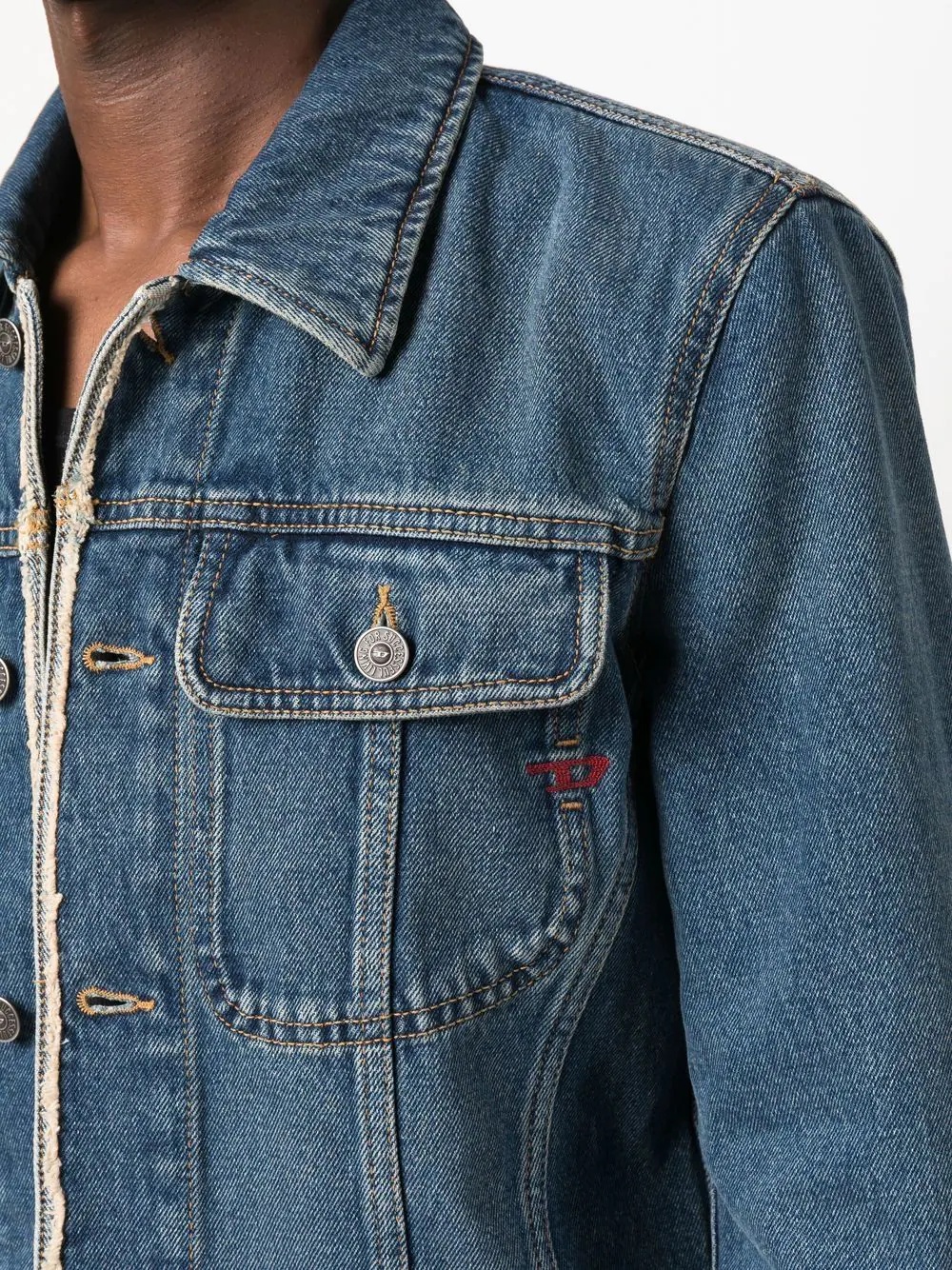 frayed-edge denim jacket - 6