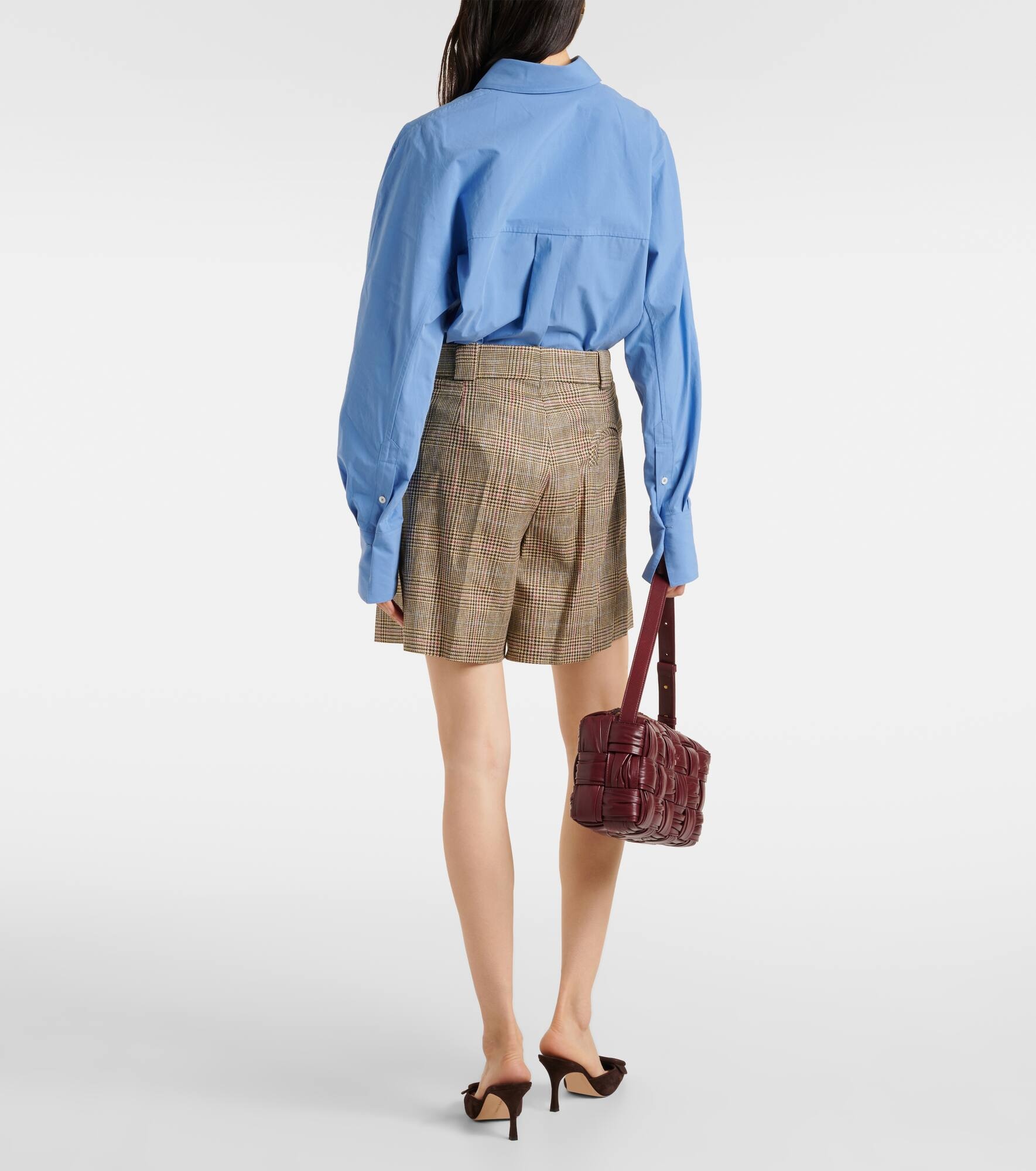 Checked silk shorts - 3
