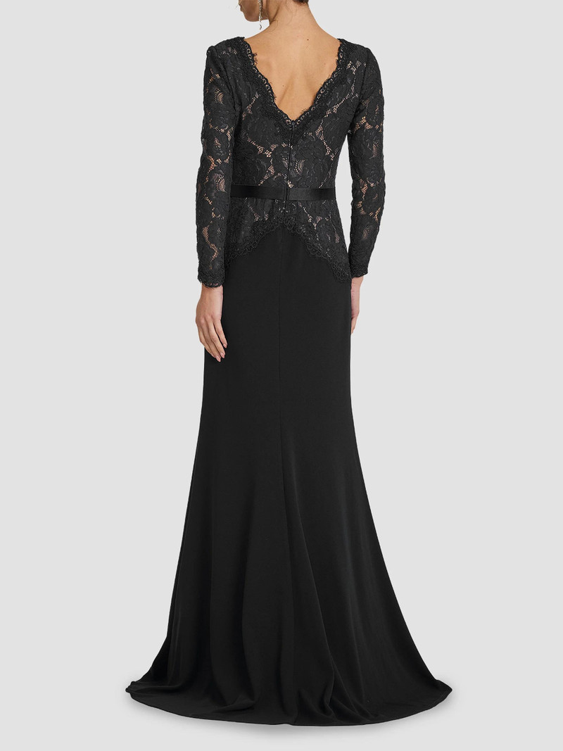 Women's Corwin Embroidered Illusion Gown - Black Beige 3