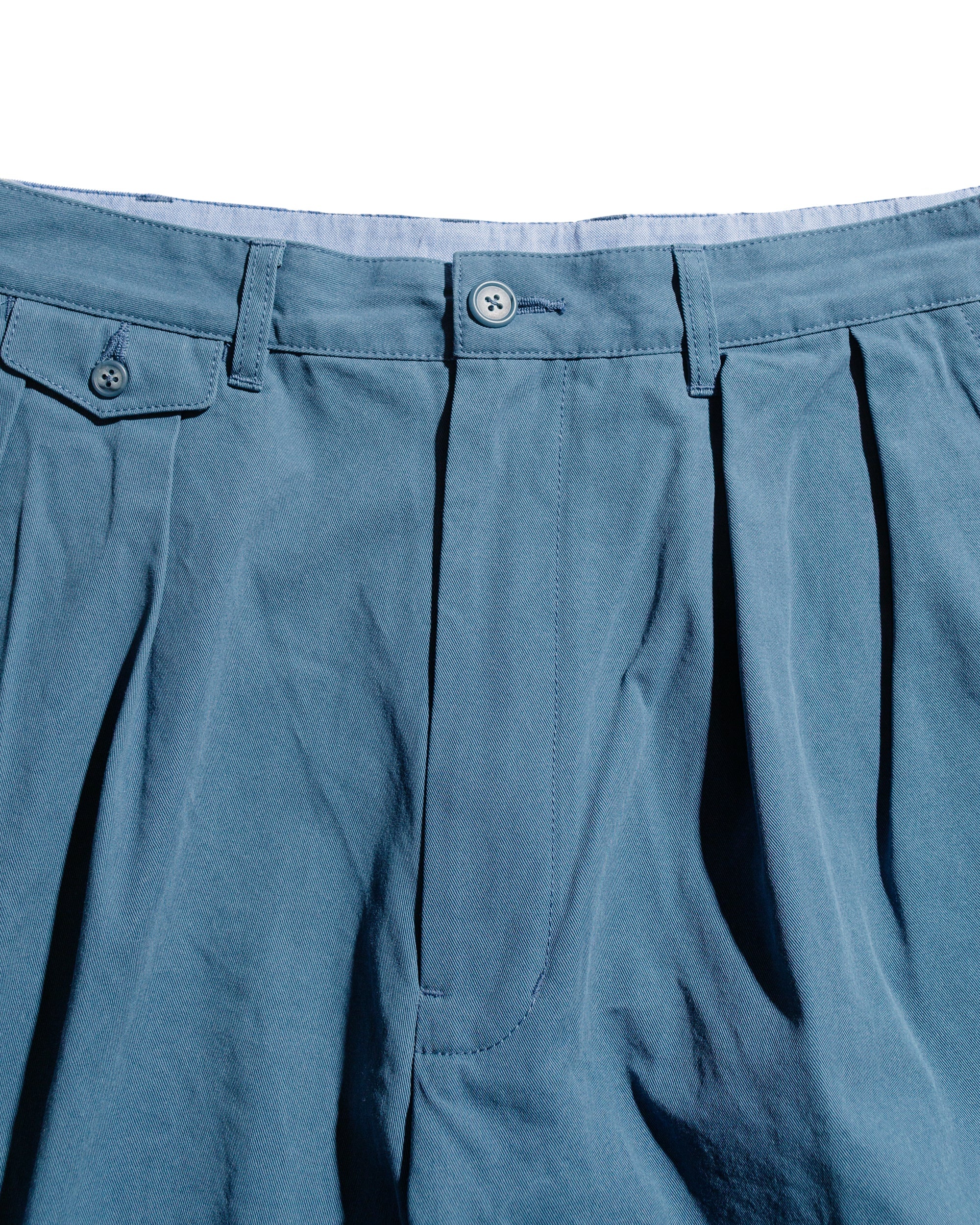 2Pleats Shorts Twill Bio Washed Sax - 5