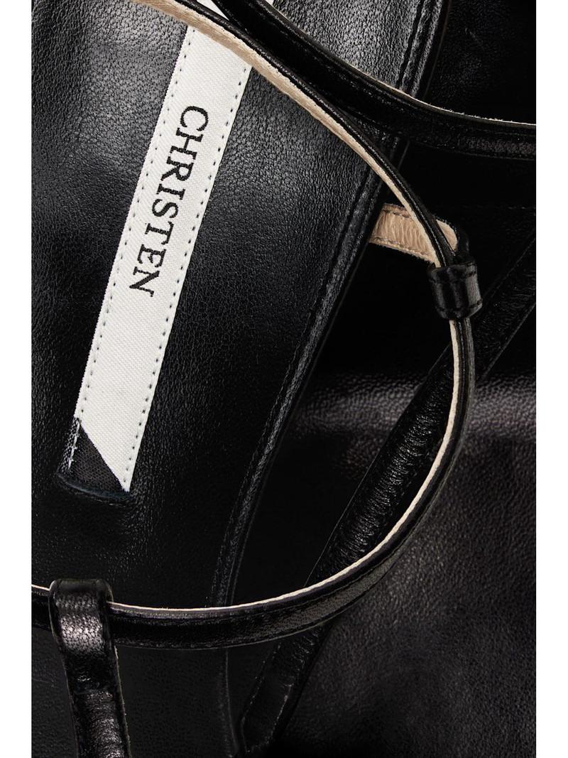 Black 75mm Mono Strap Heeled Sandals 5