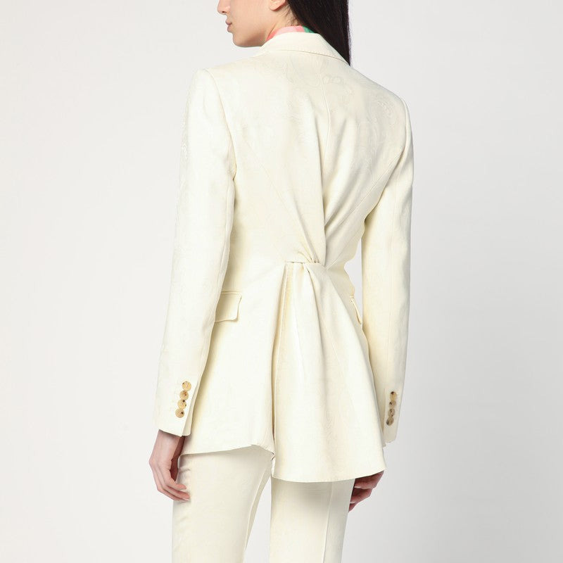 Etro White Jacquard Jacket With Crossover Detail Women - 2