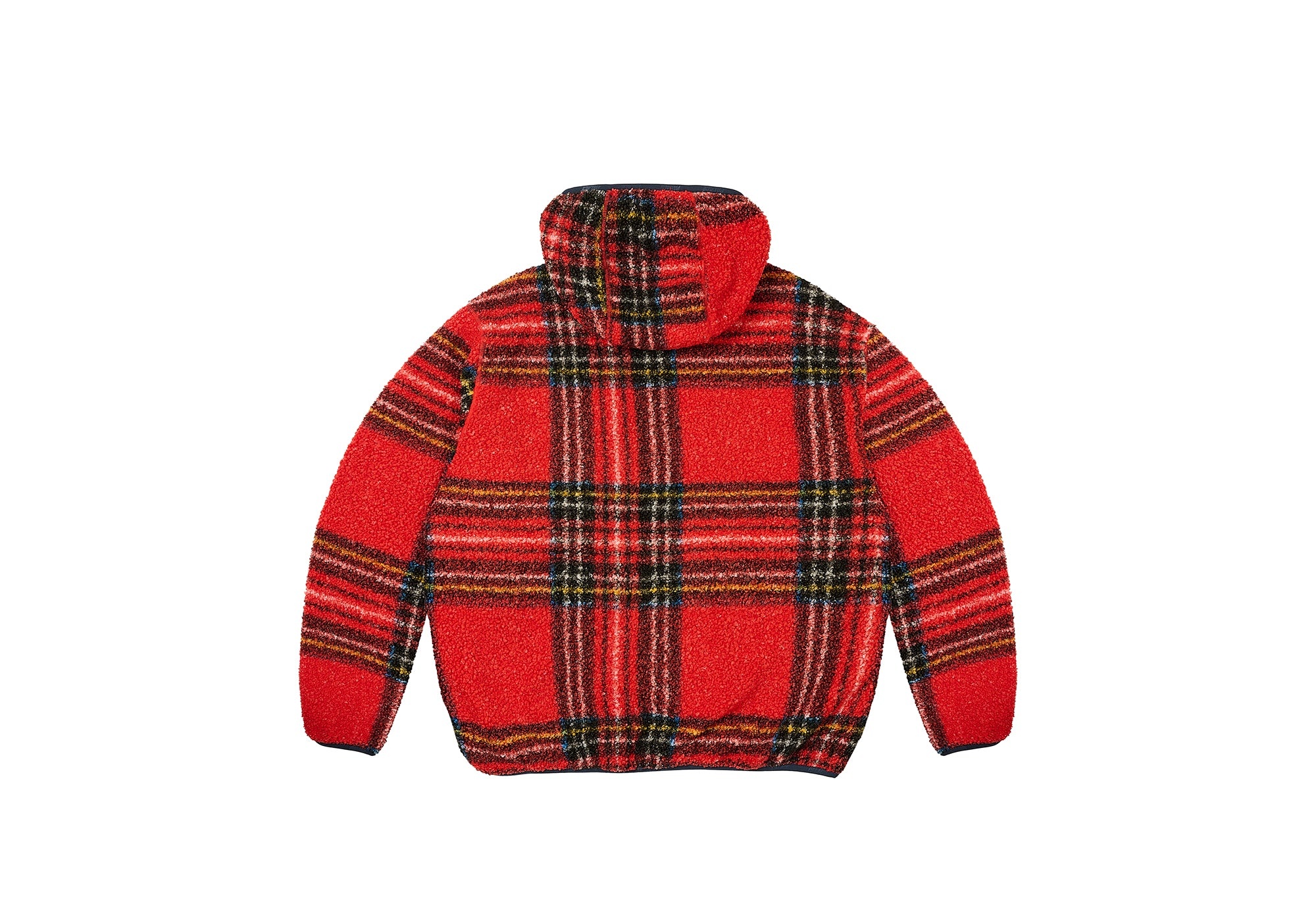 REVERSIBLE CHECK FLEECE JACKET RED - 2