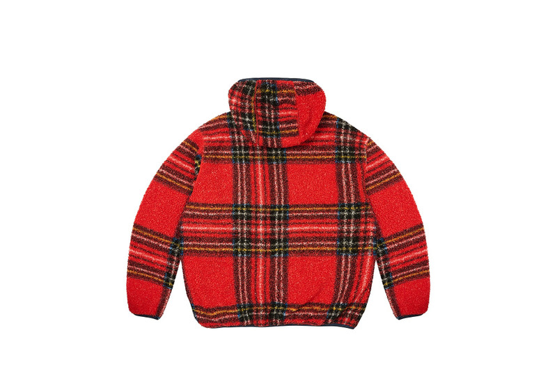 PALACE REVERSIBLE CHECK FLEECE JACKET RED outlook