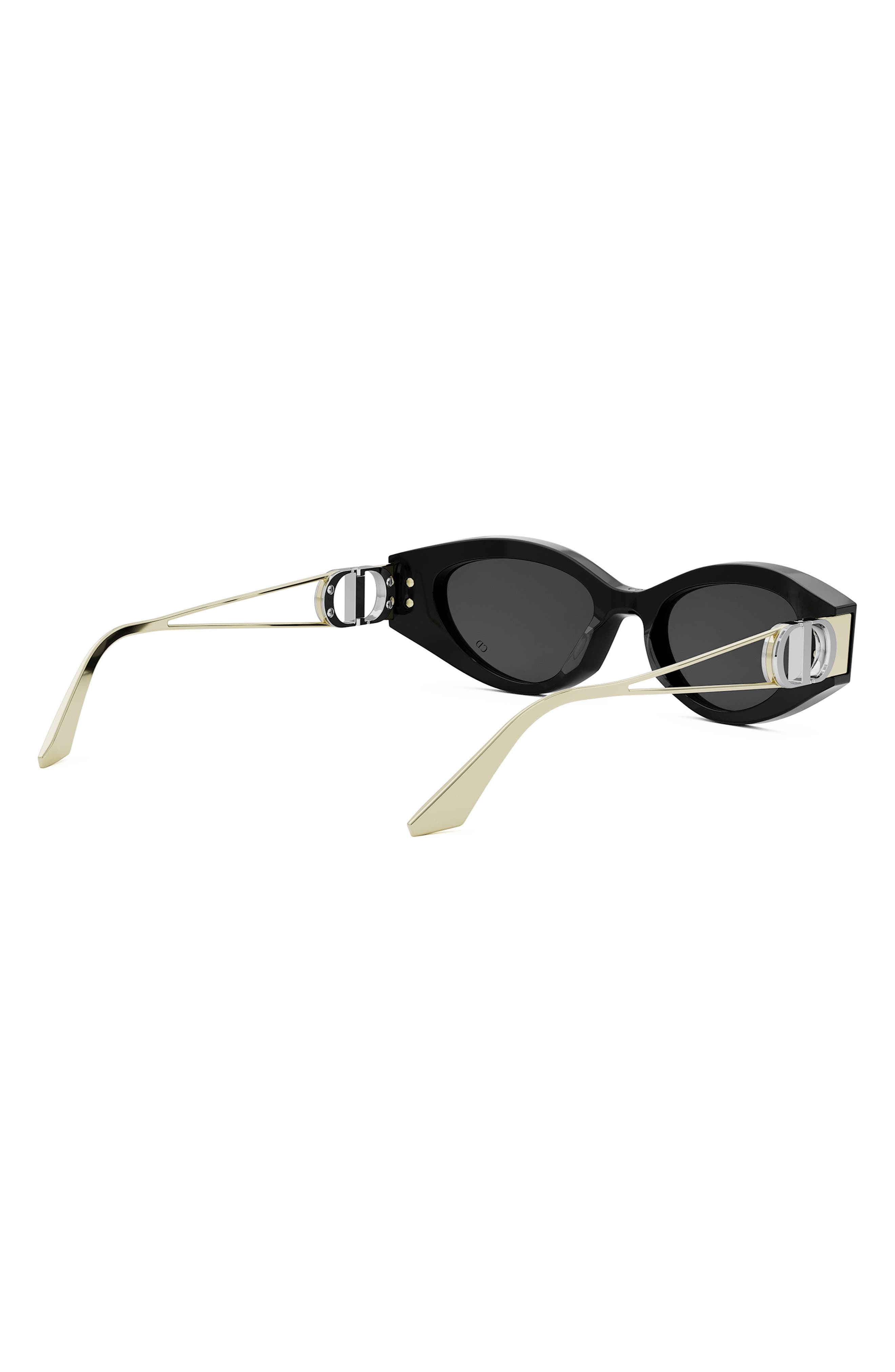 DIOR 30Montaigne B6I 51mm Oval Sunglasses in Shiny Black /Smoke at Nordstrom - 8