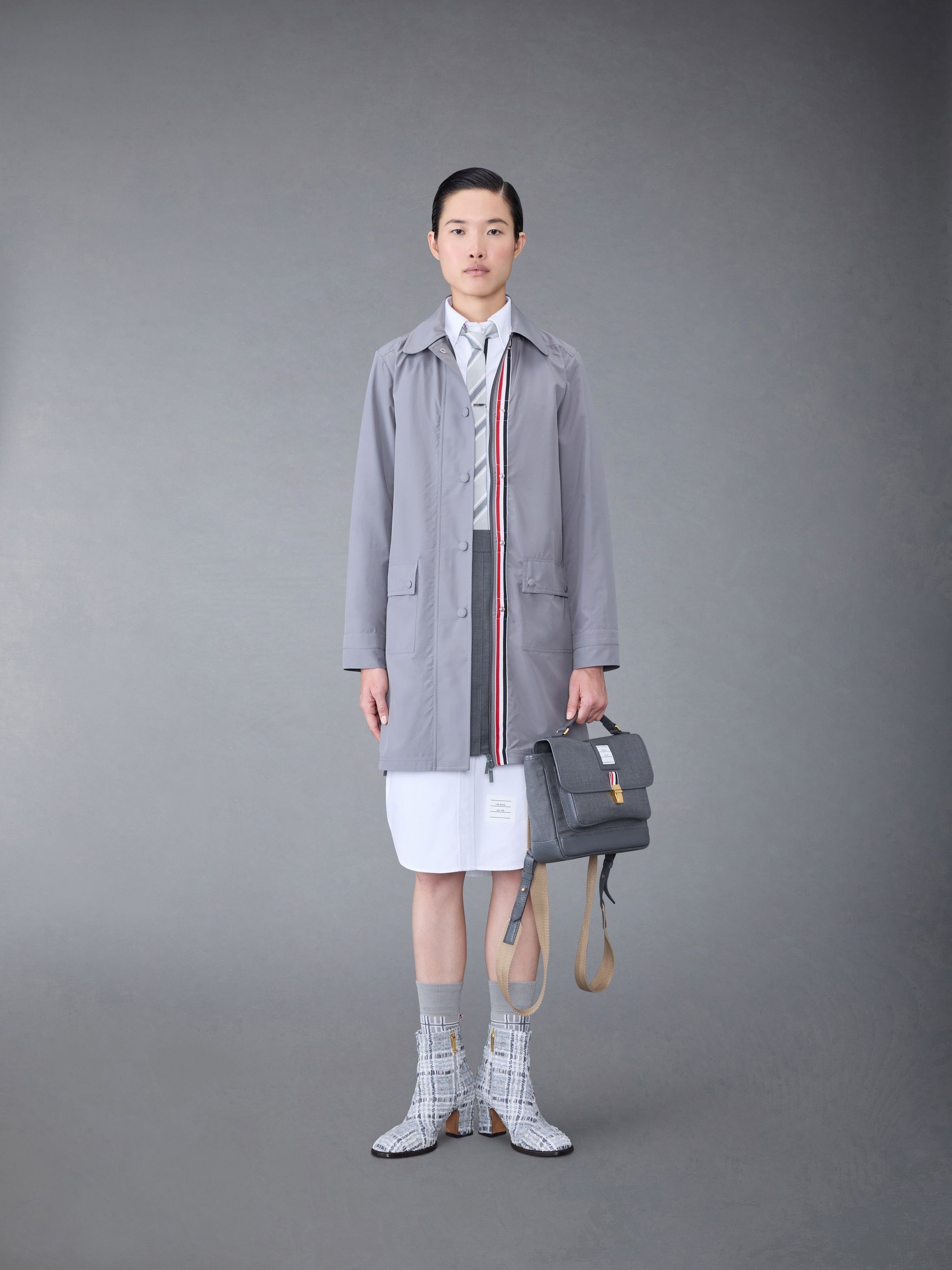 Military Ripstop Round Collar Overcoat - 3