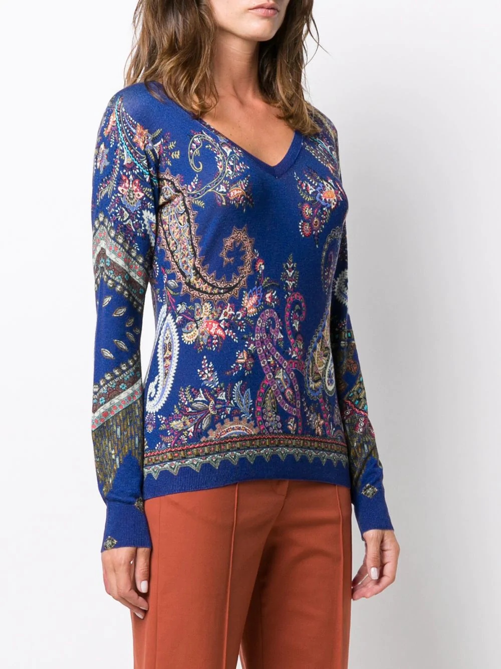 pailsey print knit jumper - 3