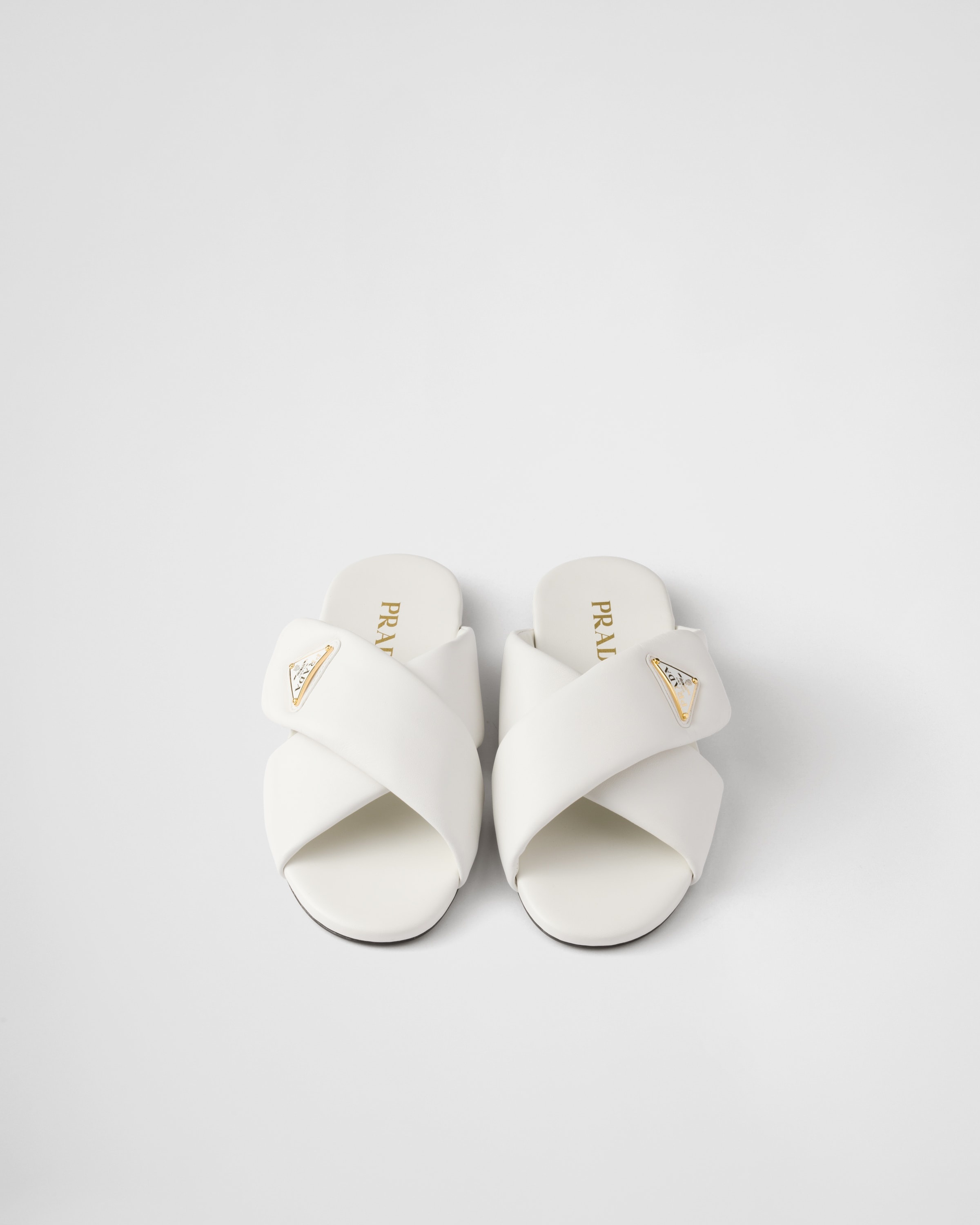 Padded nappa leather slides - 3