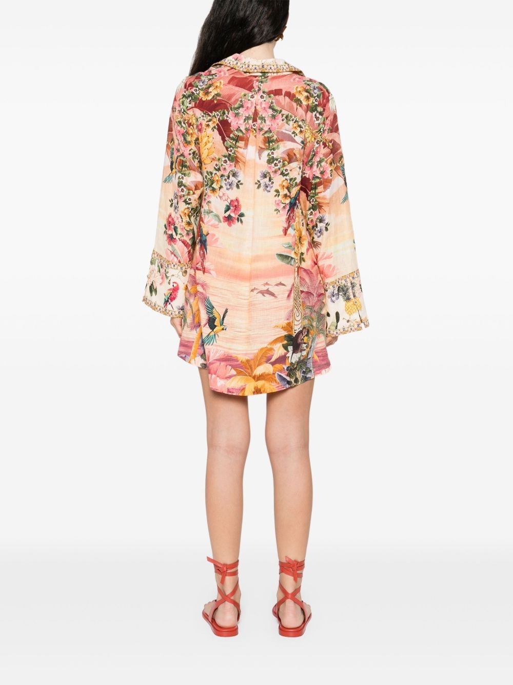 linen mini dress - 4